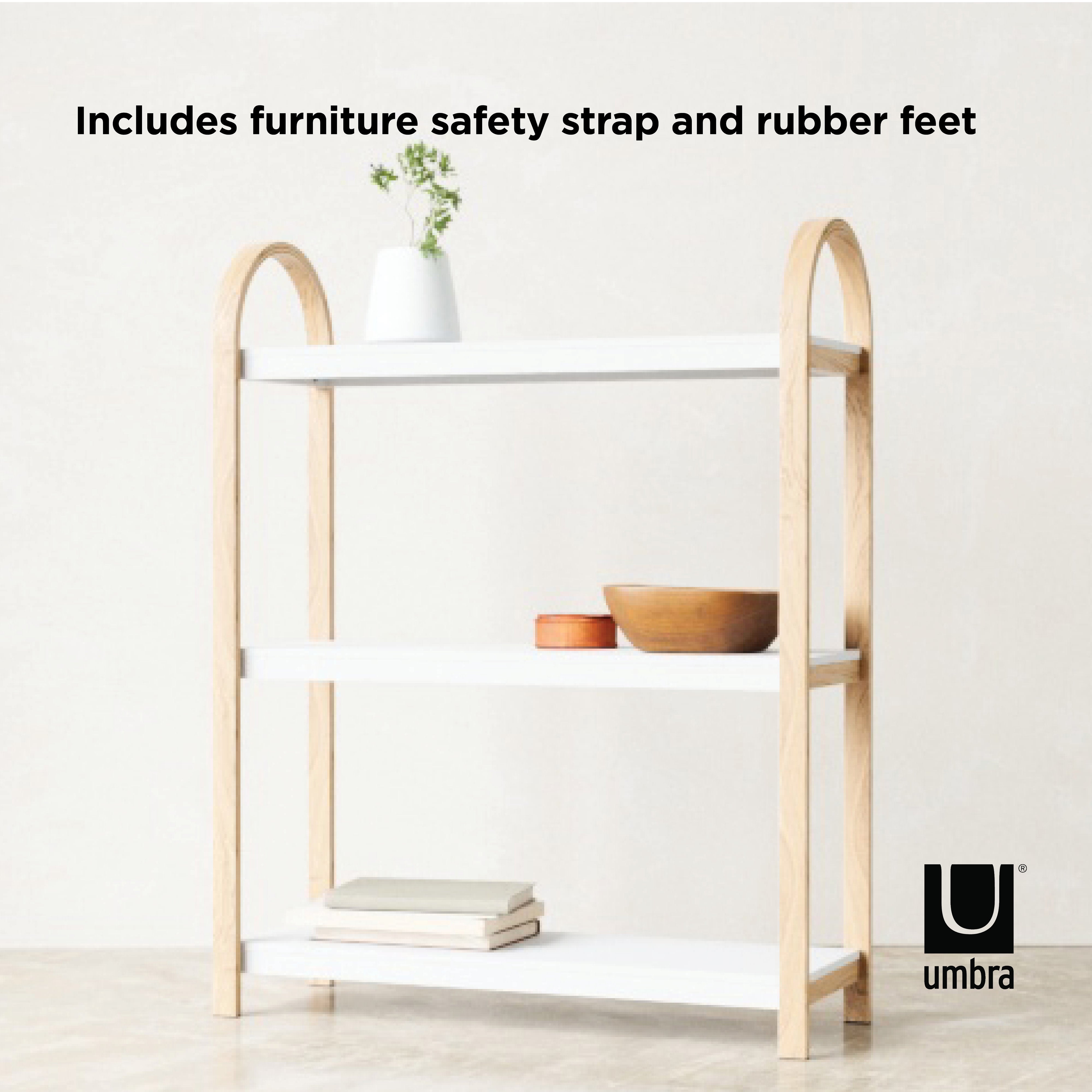 Umbra Bellwood Freestanding Shelf 3 Tier White & Natural