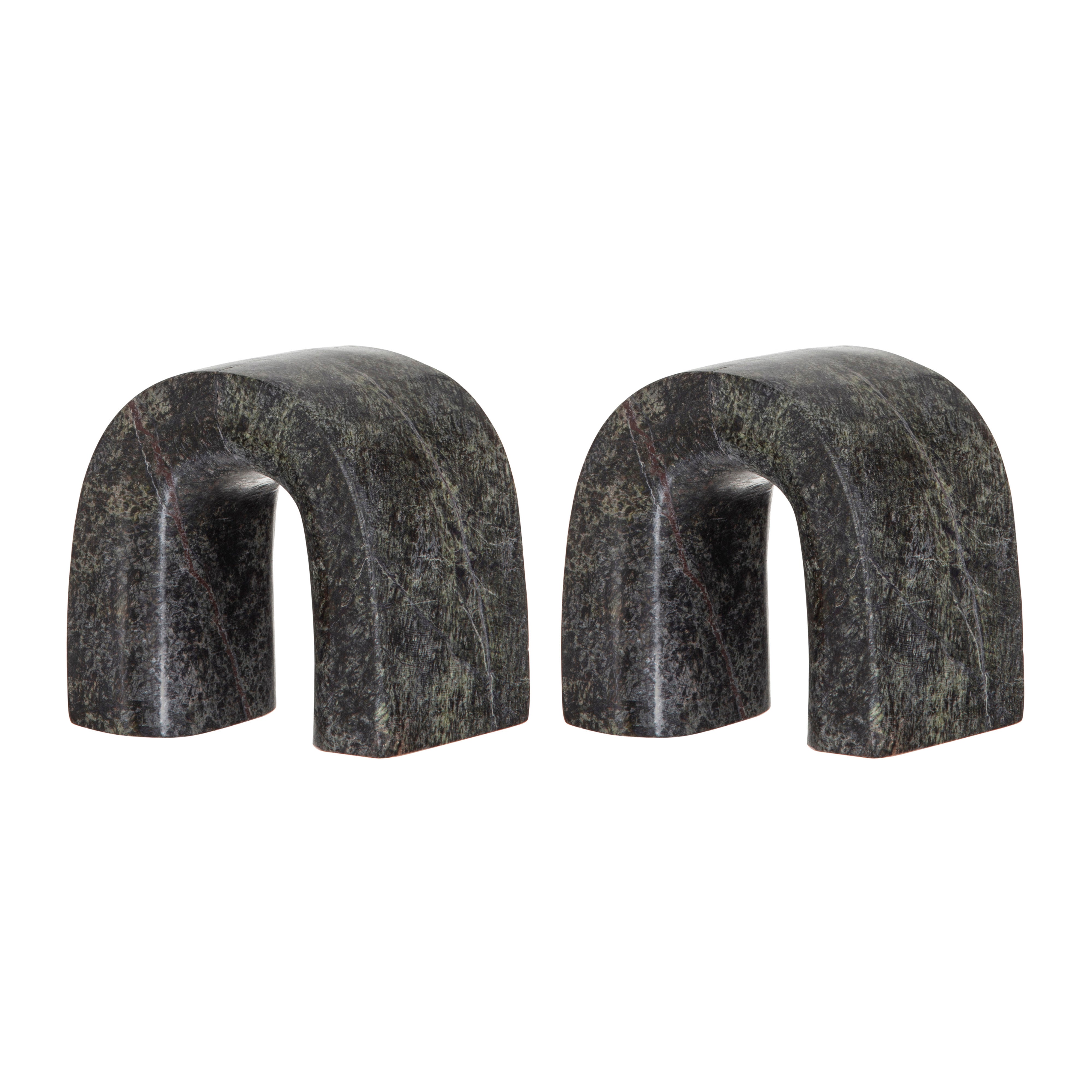 Amalfi Boyd Stone Book Ends 2 Piece Set Grey & Green
