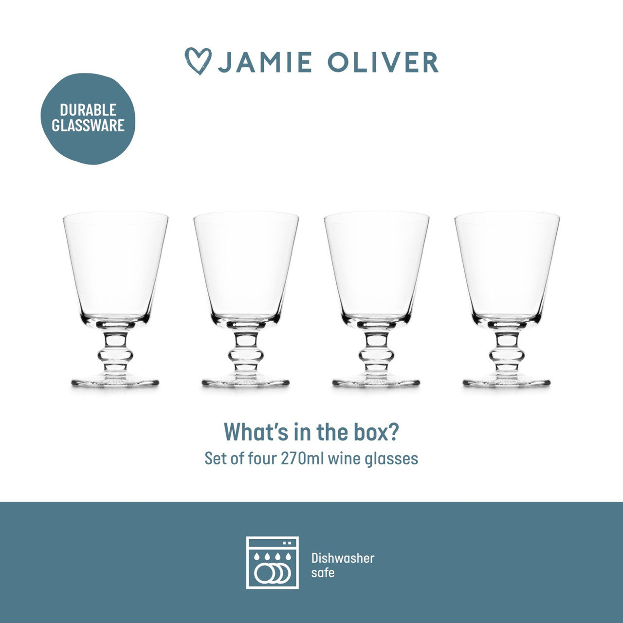 Jamie Oliver Big Love 270ml Wine Glasses Set of 4