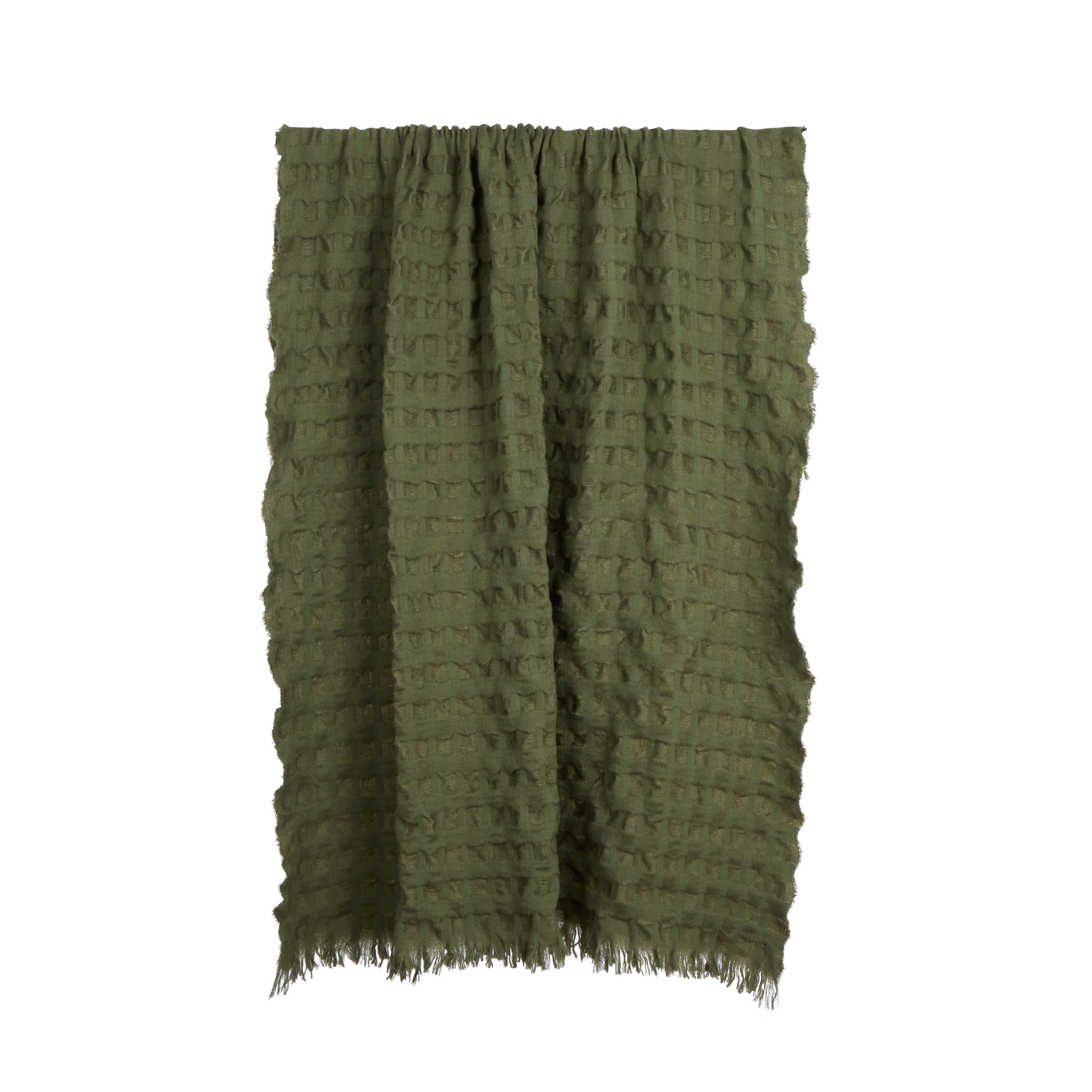 Amalfi Ridge Waffle Throw Green