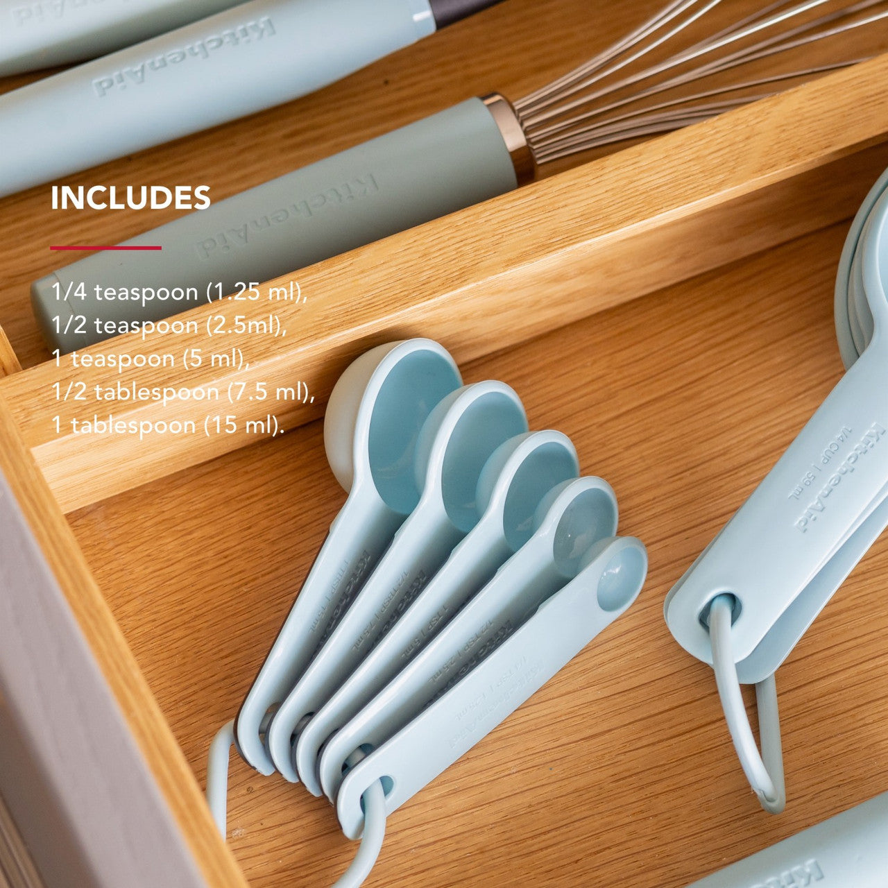 KitchenAid 5 Piece Measuring Spoon Set (Mineral Water)