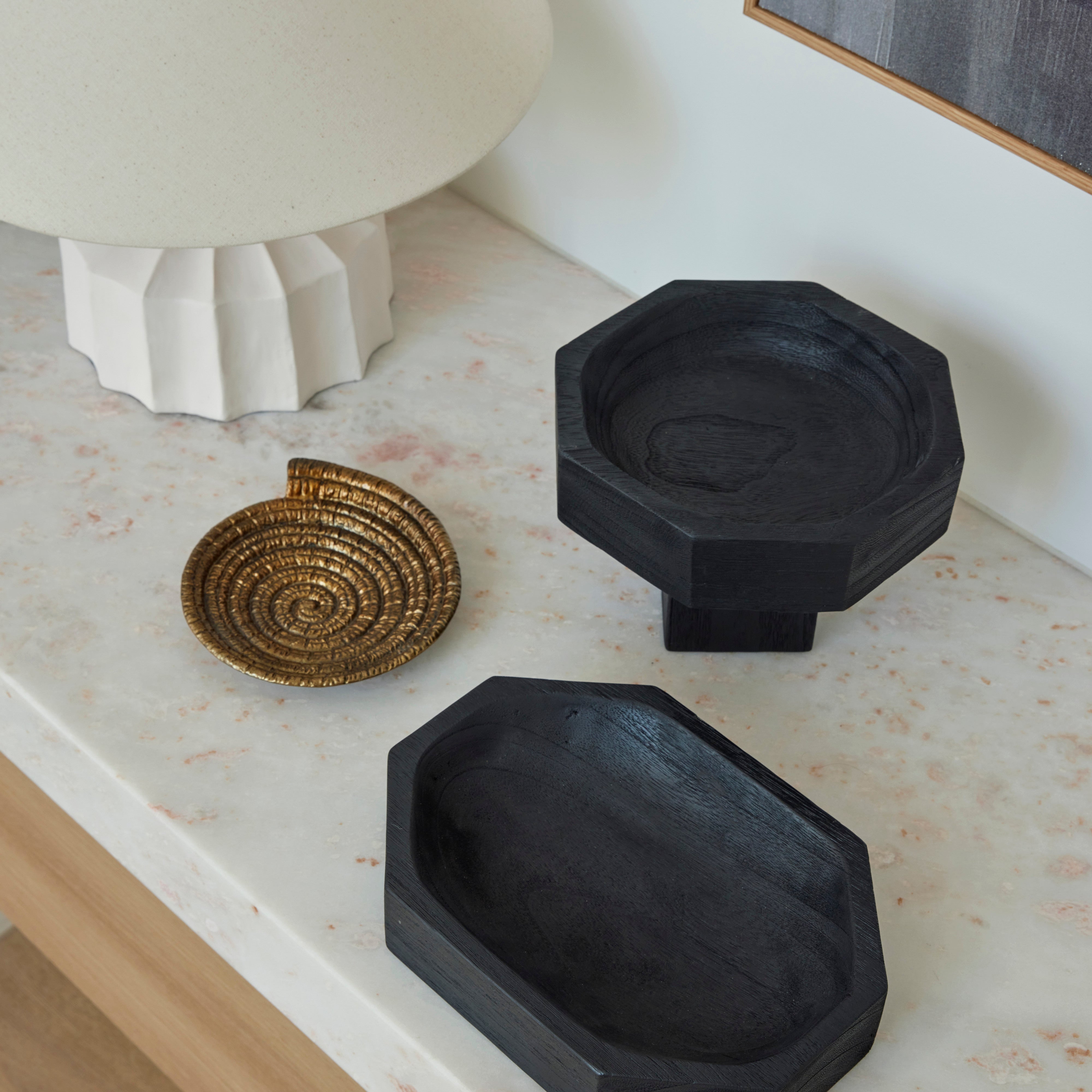 Amalfi Lyra Wooden Tray Flat Black