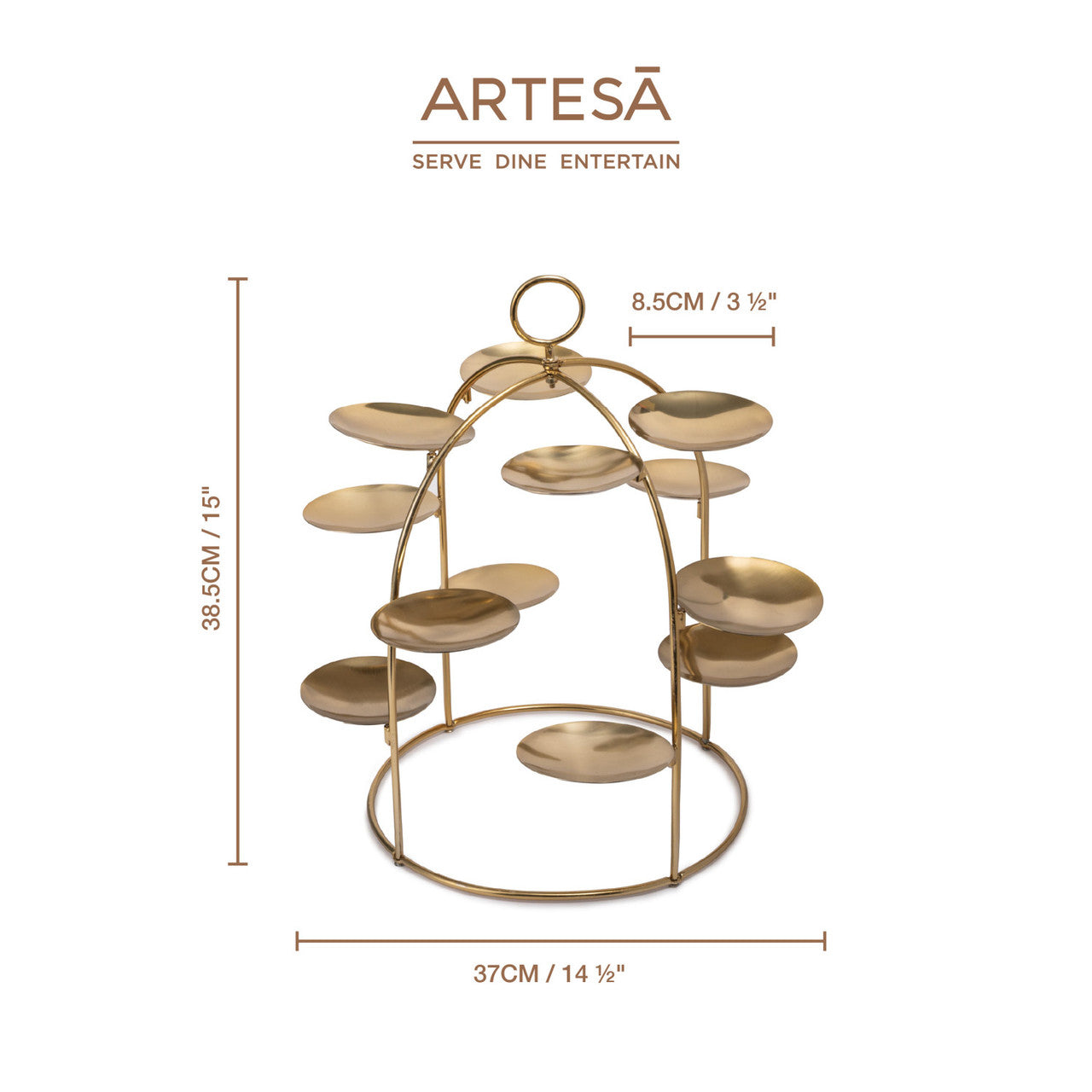 Artesà Brass Canapé Serving Tree
