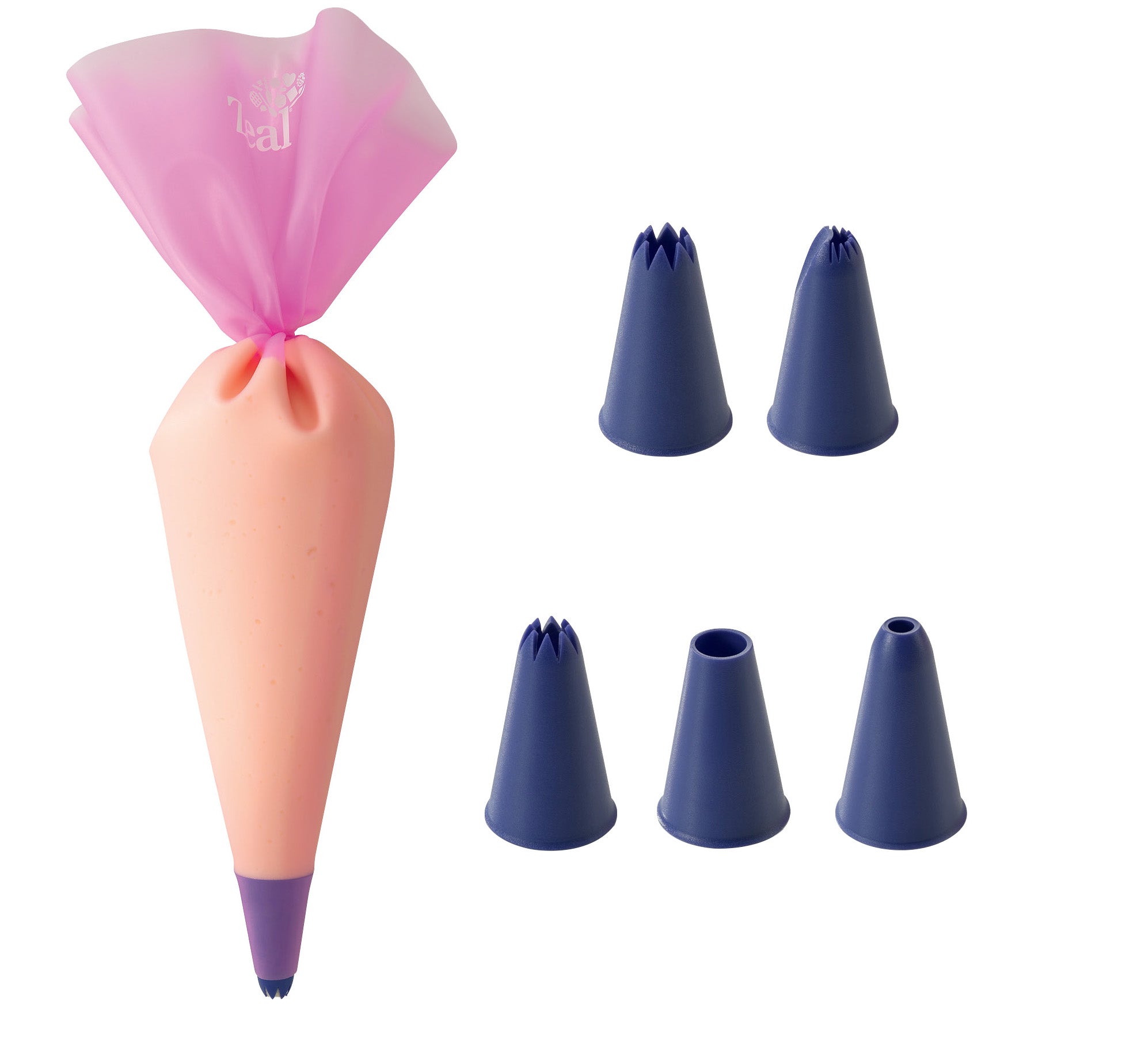 Zeal Silicone Piping Set 6 Piece Pink & Purple