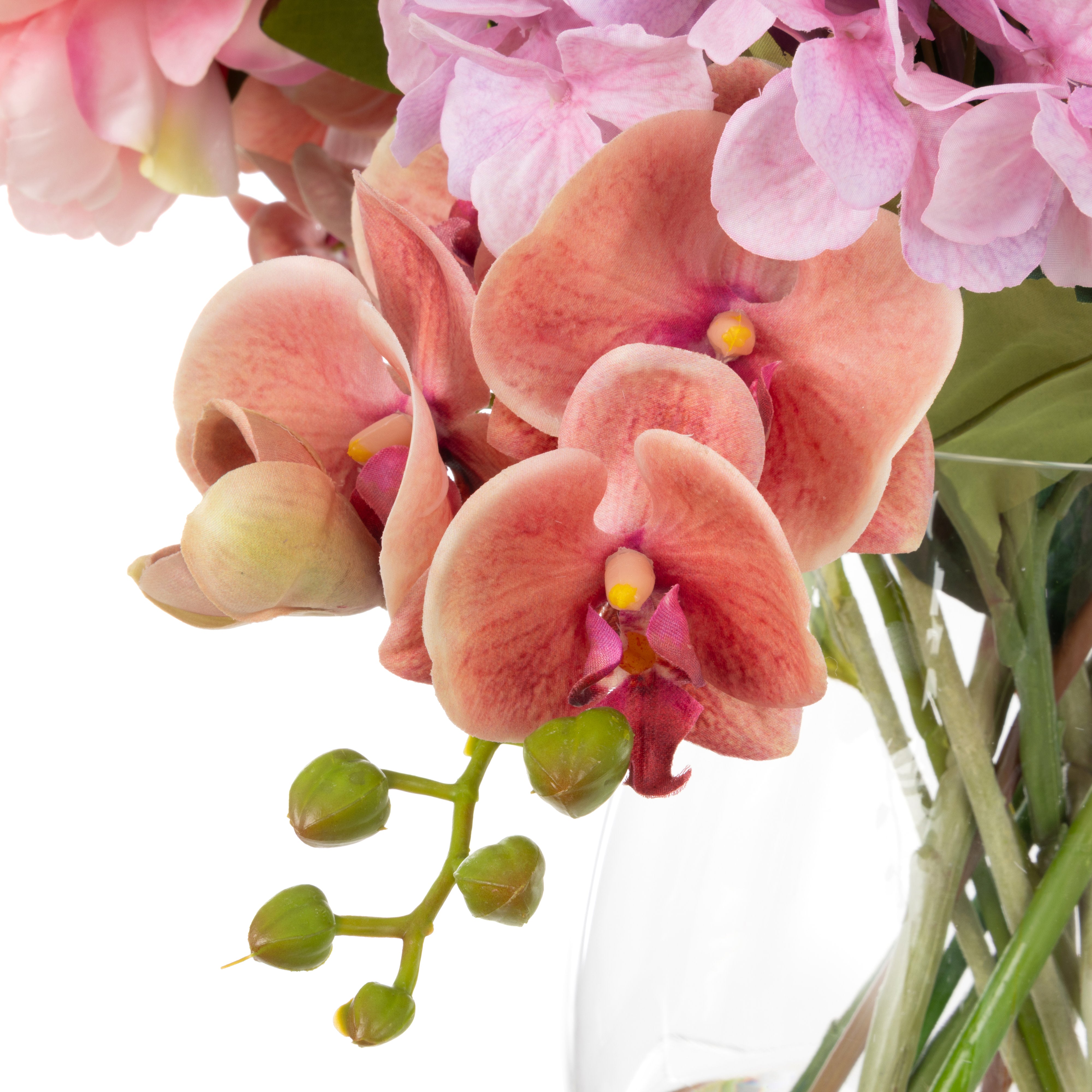 Rogue Peony Garden Mix - Glass Vase Pink & Orange