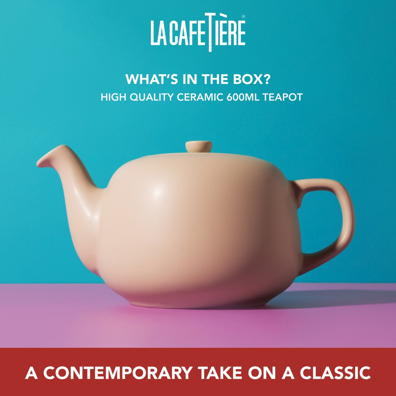 La Cafetière Ceramic Teapot 600ml (Latte)