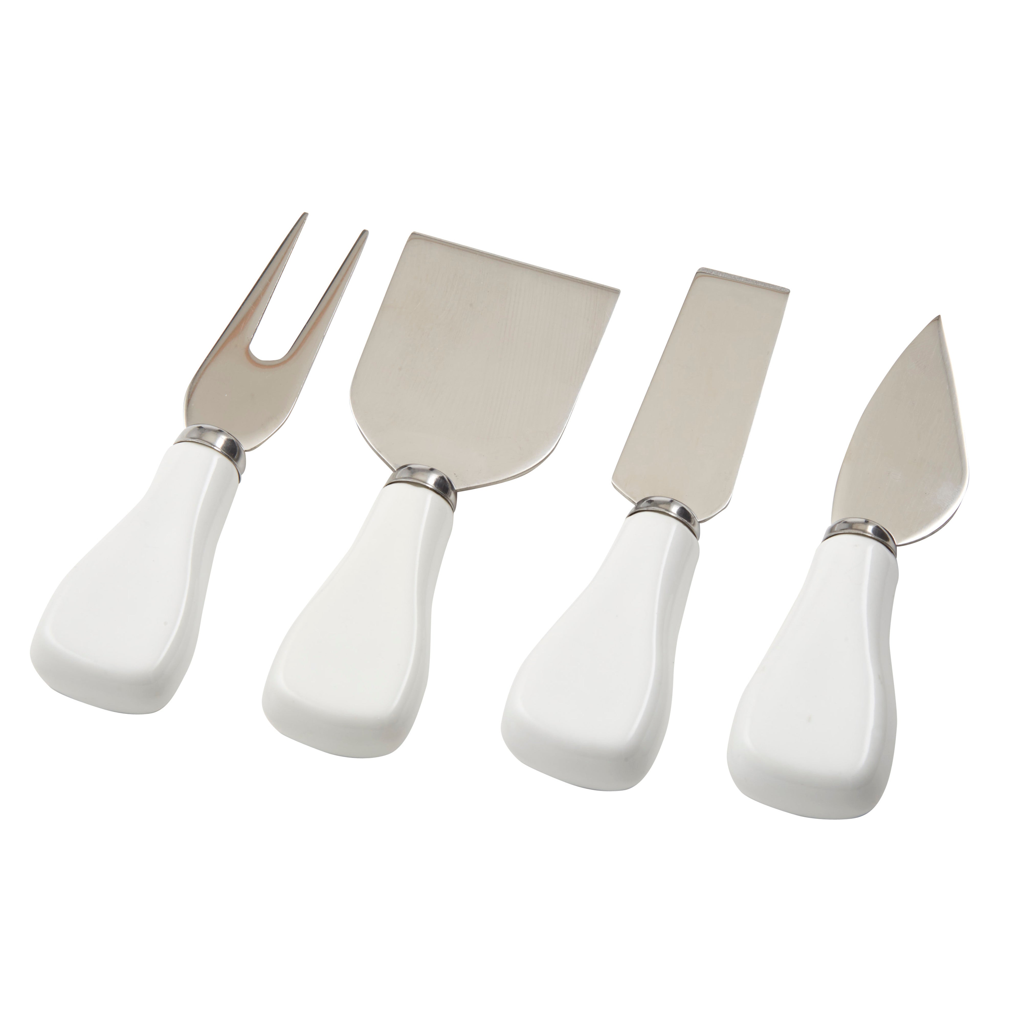 Davis & Waddell Bistro Cheese Knife Set 4 Piece White & Silver