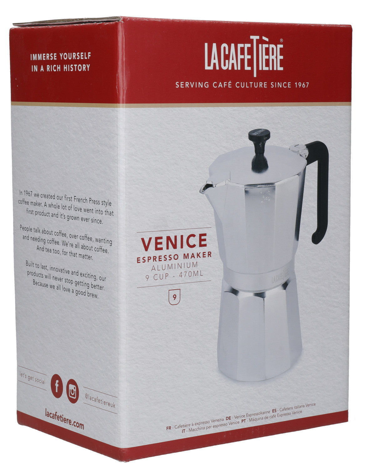 La Cafetière Venice Aluminium Espresso Maker 9 Cup / 450ml