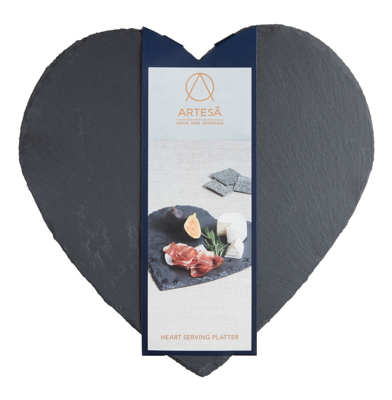 Artesà Slate Heart Serving Platter 25cm