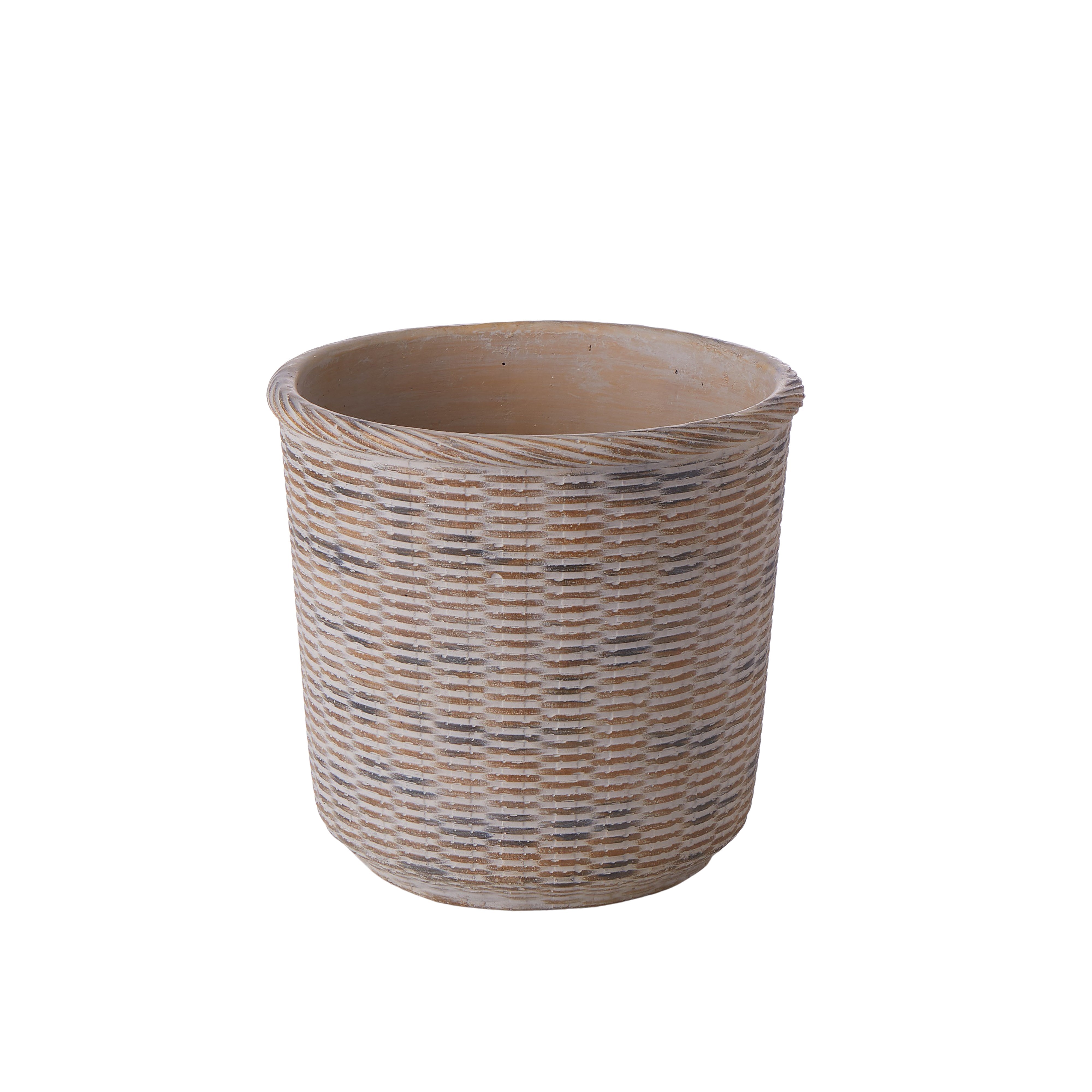 Rogue Cement Round Weave Vessel 22 x 20cm