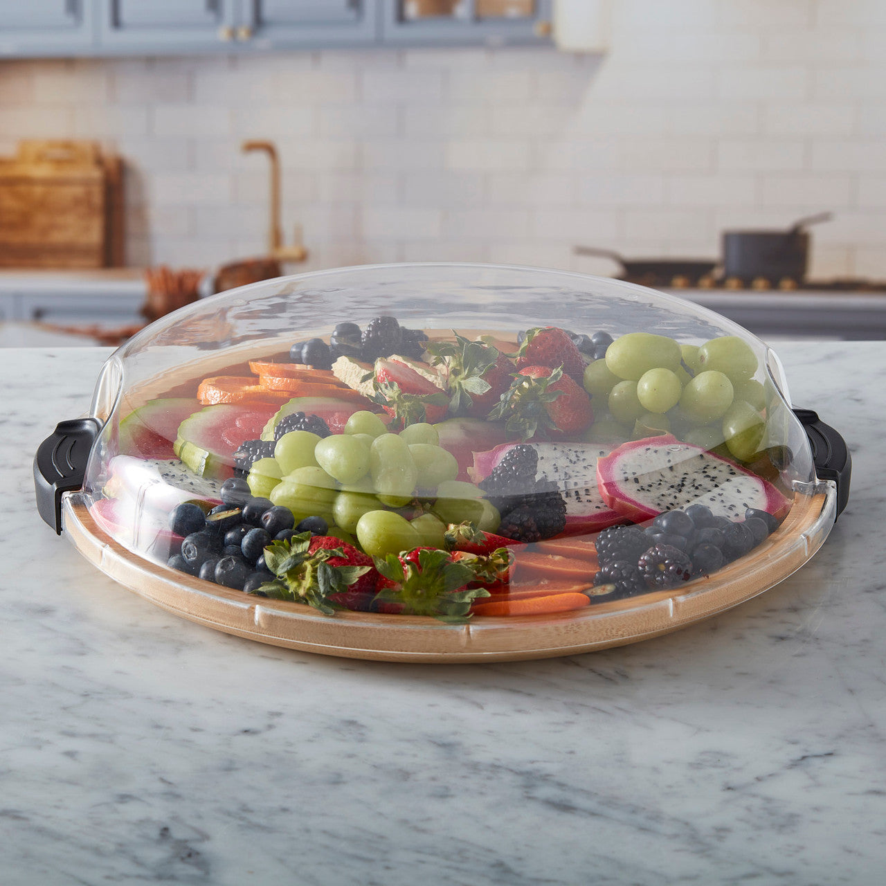 Farberware Build-a-Board Bamboo Round Snack Serving Board, 35.5cm