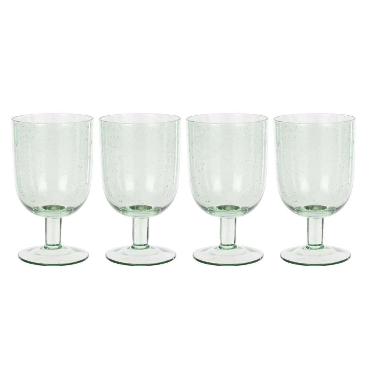 Davis & Waddell Saltara Bubble Glass Wine Glasses 330ml 4 Piece Set Green