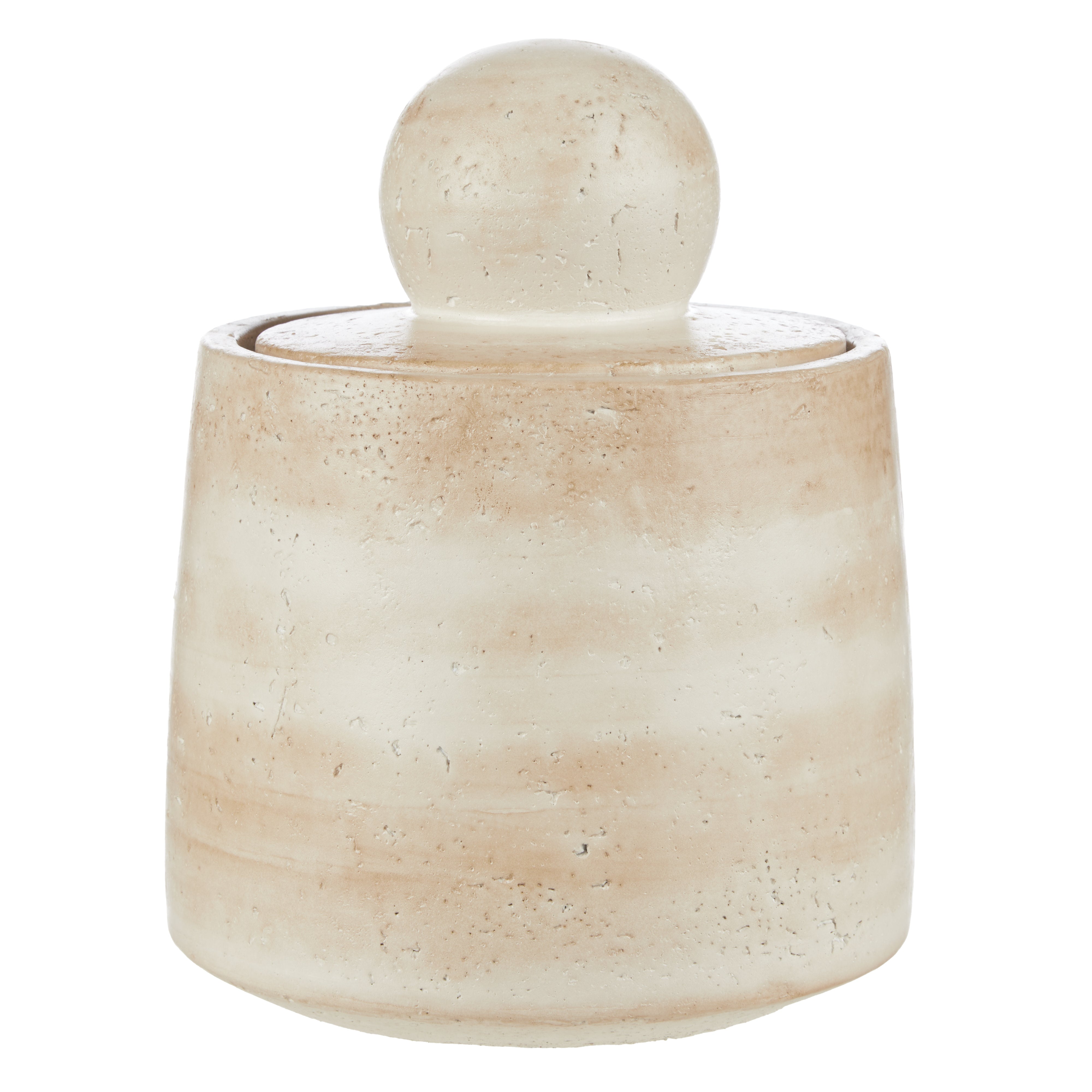 Amalfi Napier Canister Large Travertine
