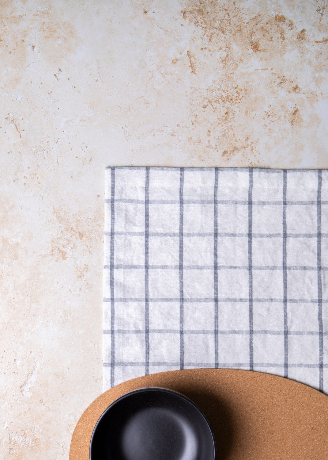 Mikasa Cotton & Linen Blend Check Table Runner 230cm (Grey)