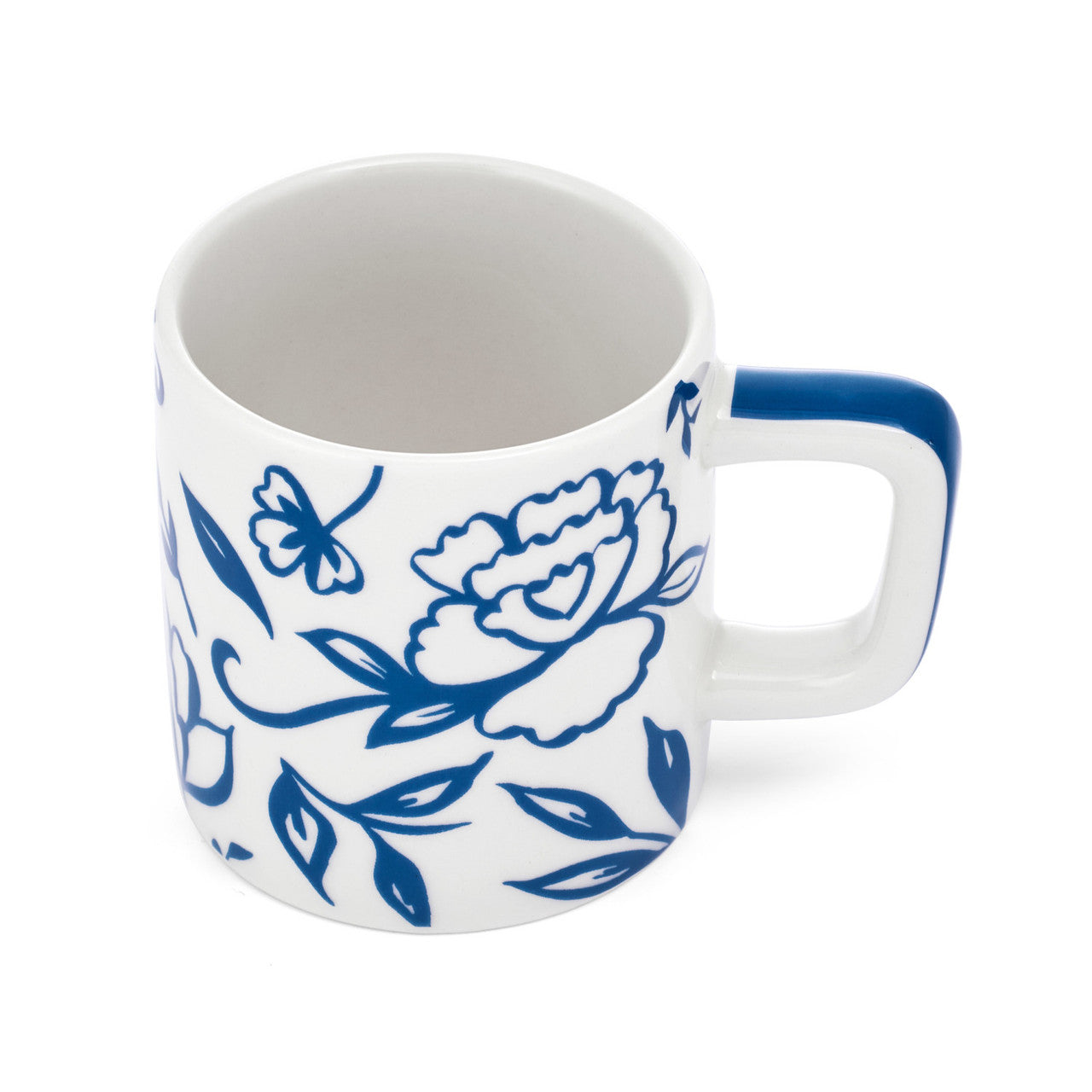 La Cafetière Ceramic Espresso Cup 120ml (White Blu Fiorato)