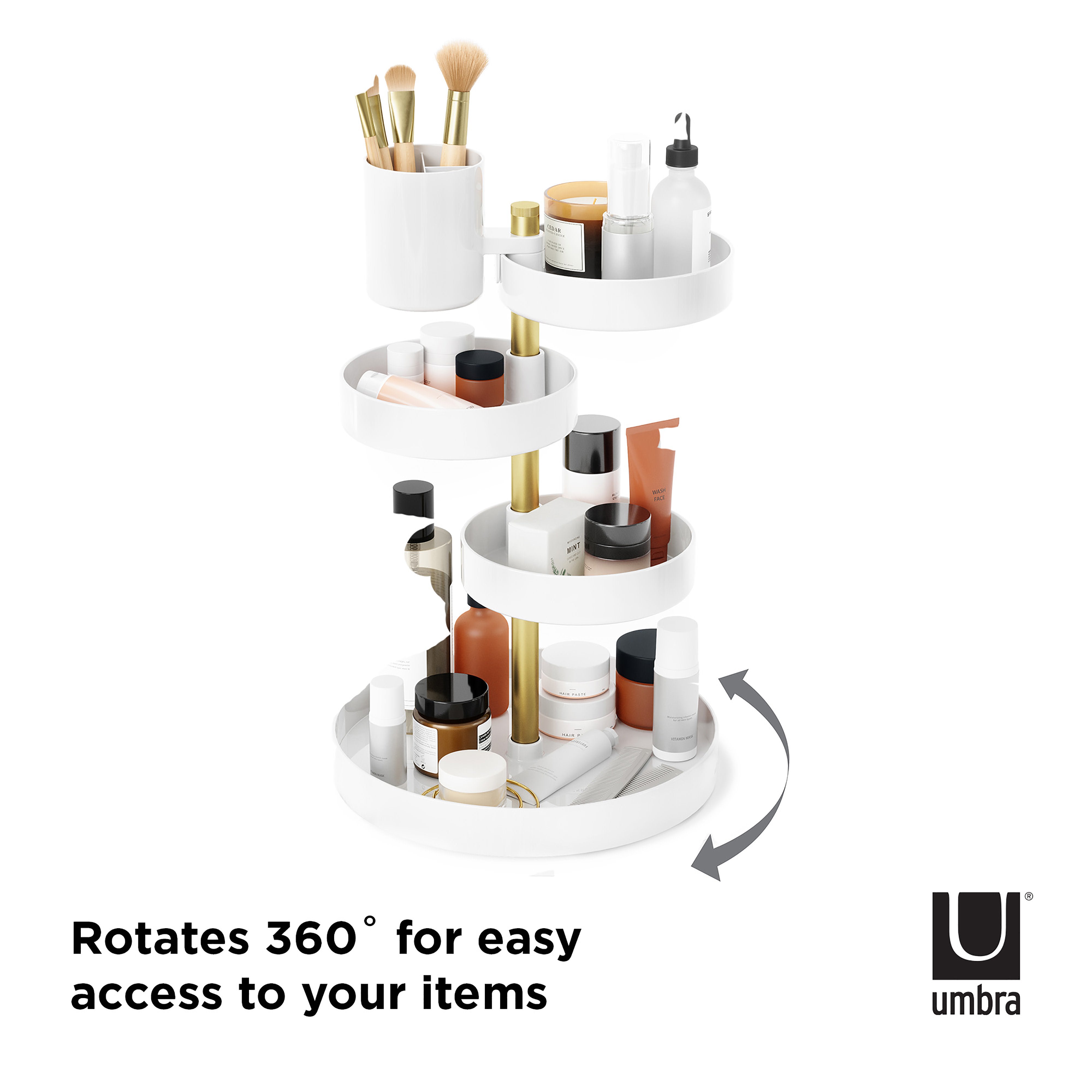 Umbra Pirouette Organizer White & Brass
