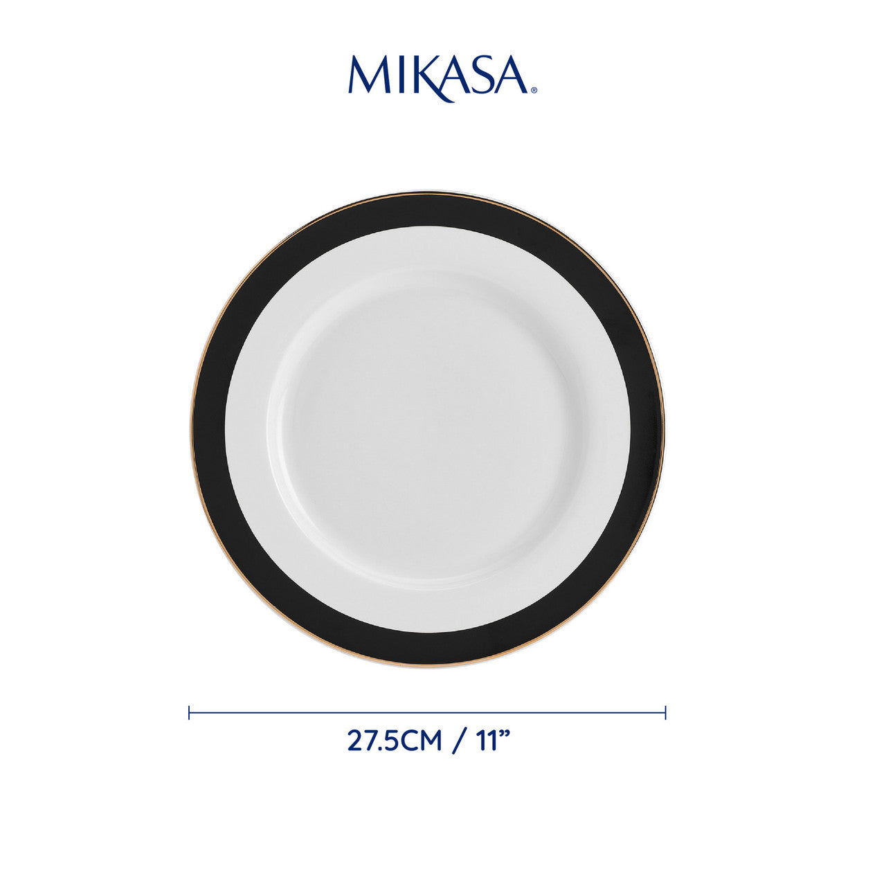 Mikasa Luxe Deco Fine China Dinner Plate Set 4 Piece 28cm