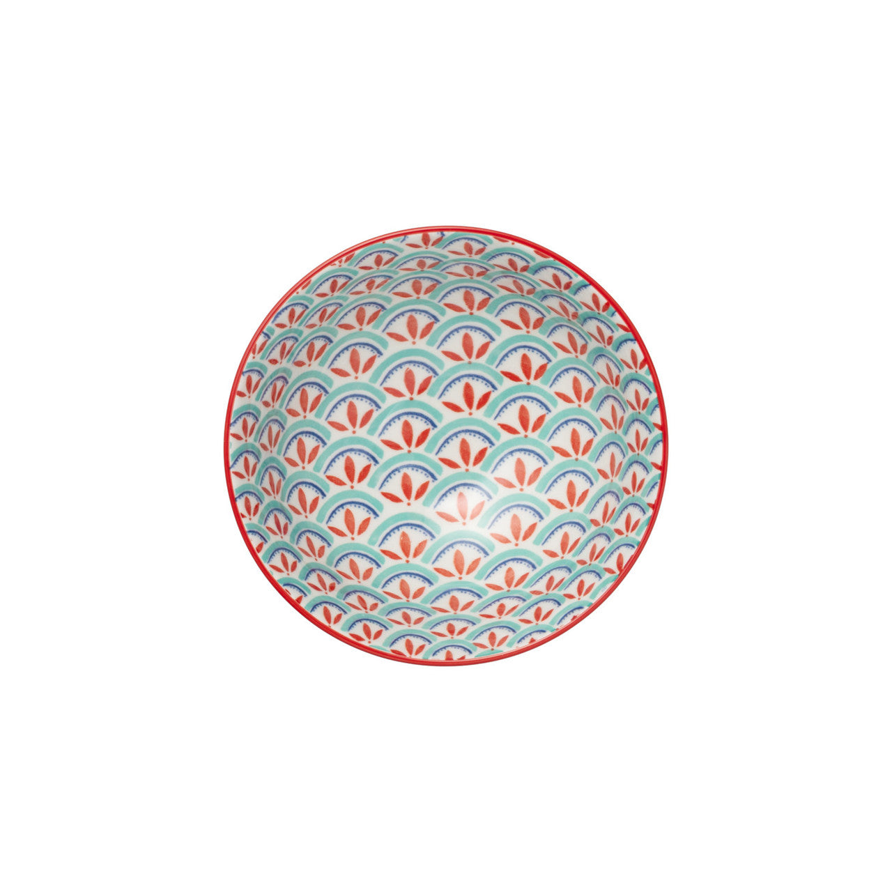 Mikasa Stoneware Nibble Bowl 12cm (Green & Blue Geometric)