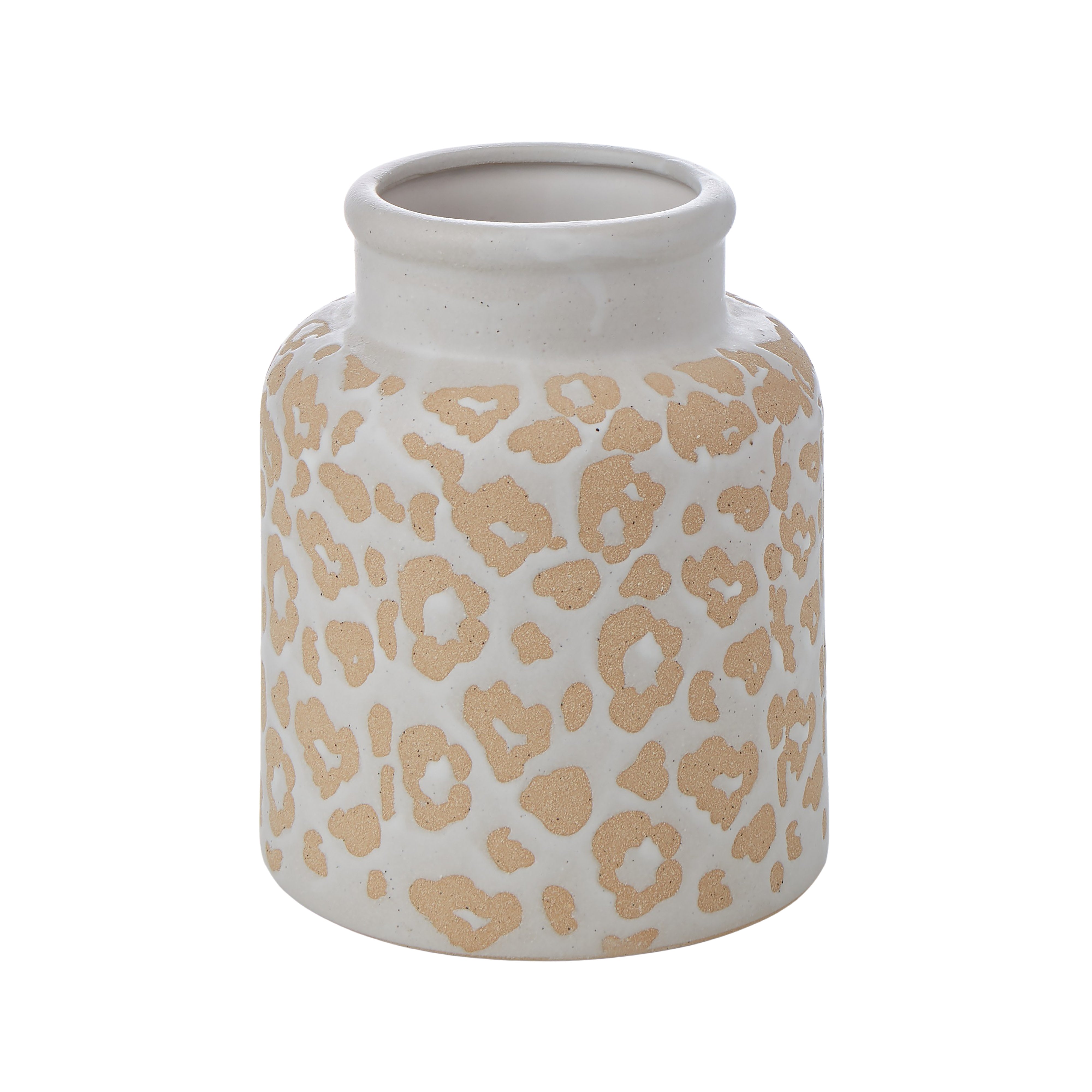 Emporium Animal Print Stoneware Vessel Small White