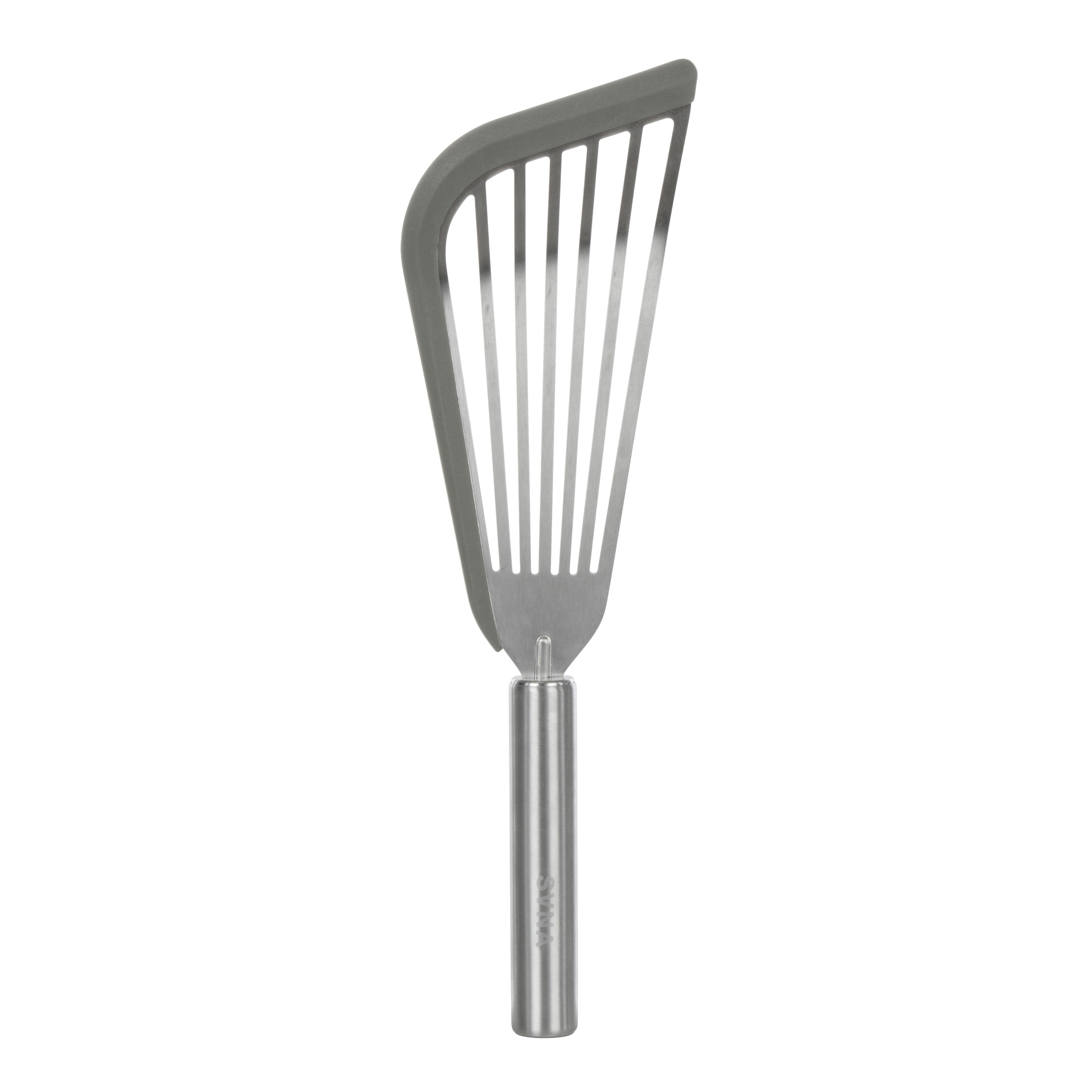 SVNA Premium Stainless Steel Turner with Silicone Tip Grey