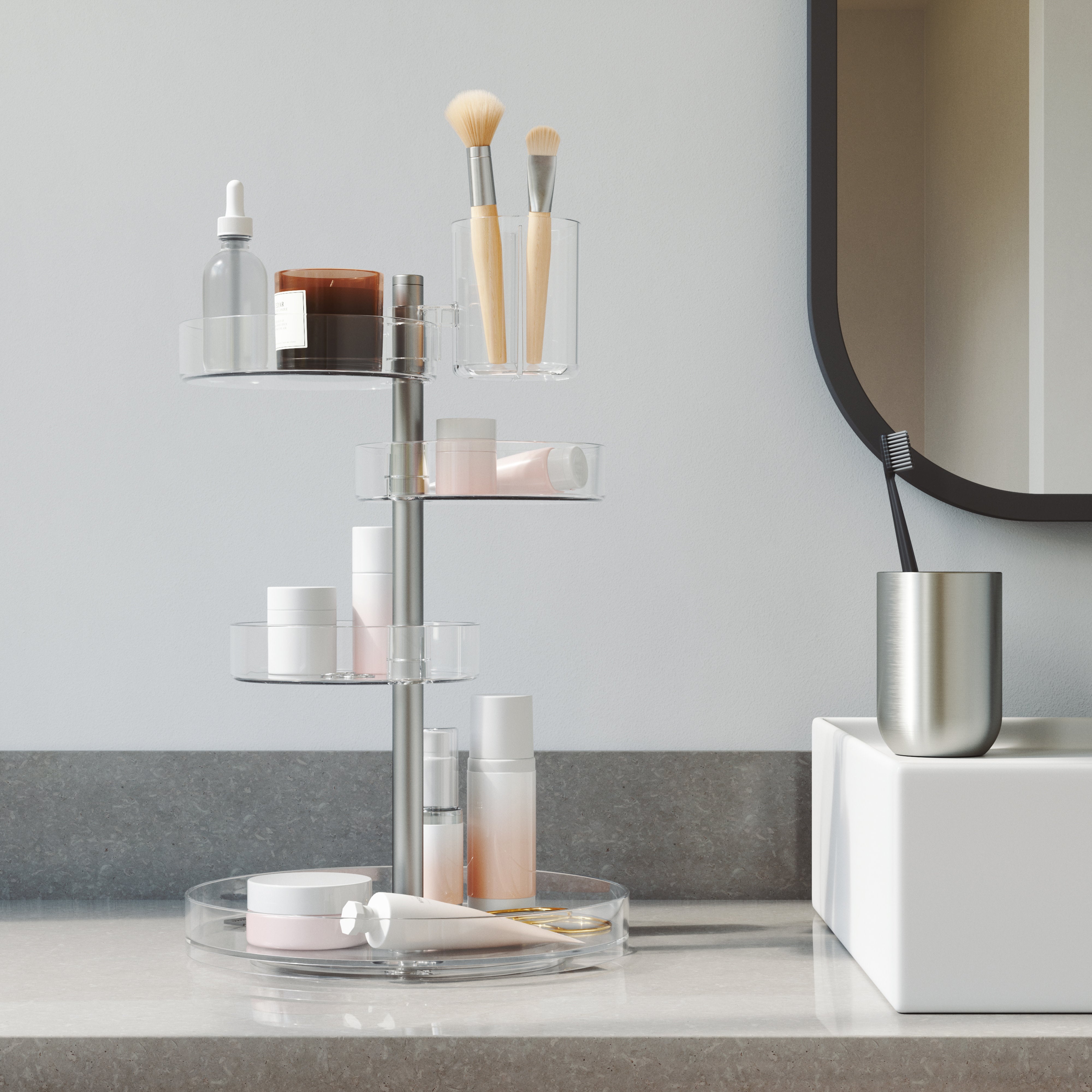 Umbra Pirouette Organizer Clear & Nickel