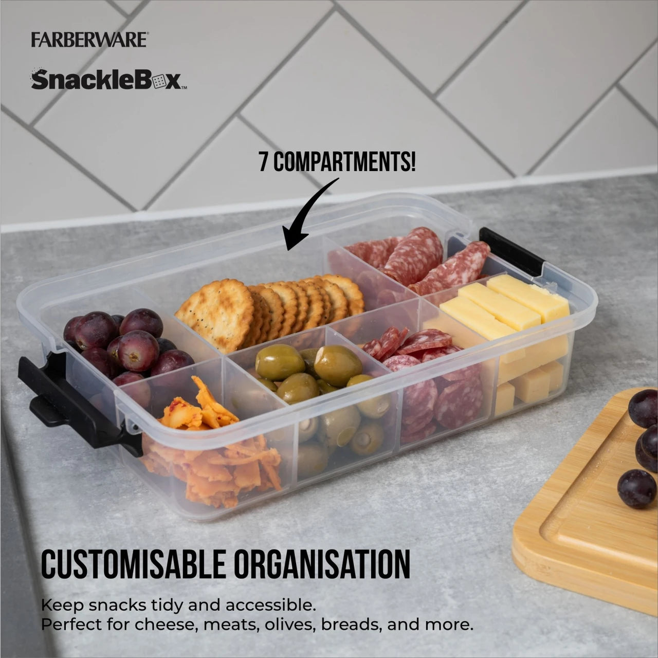 Farberware SnackleBox Snack Box with Bamboo Lid (20 x 33cm)