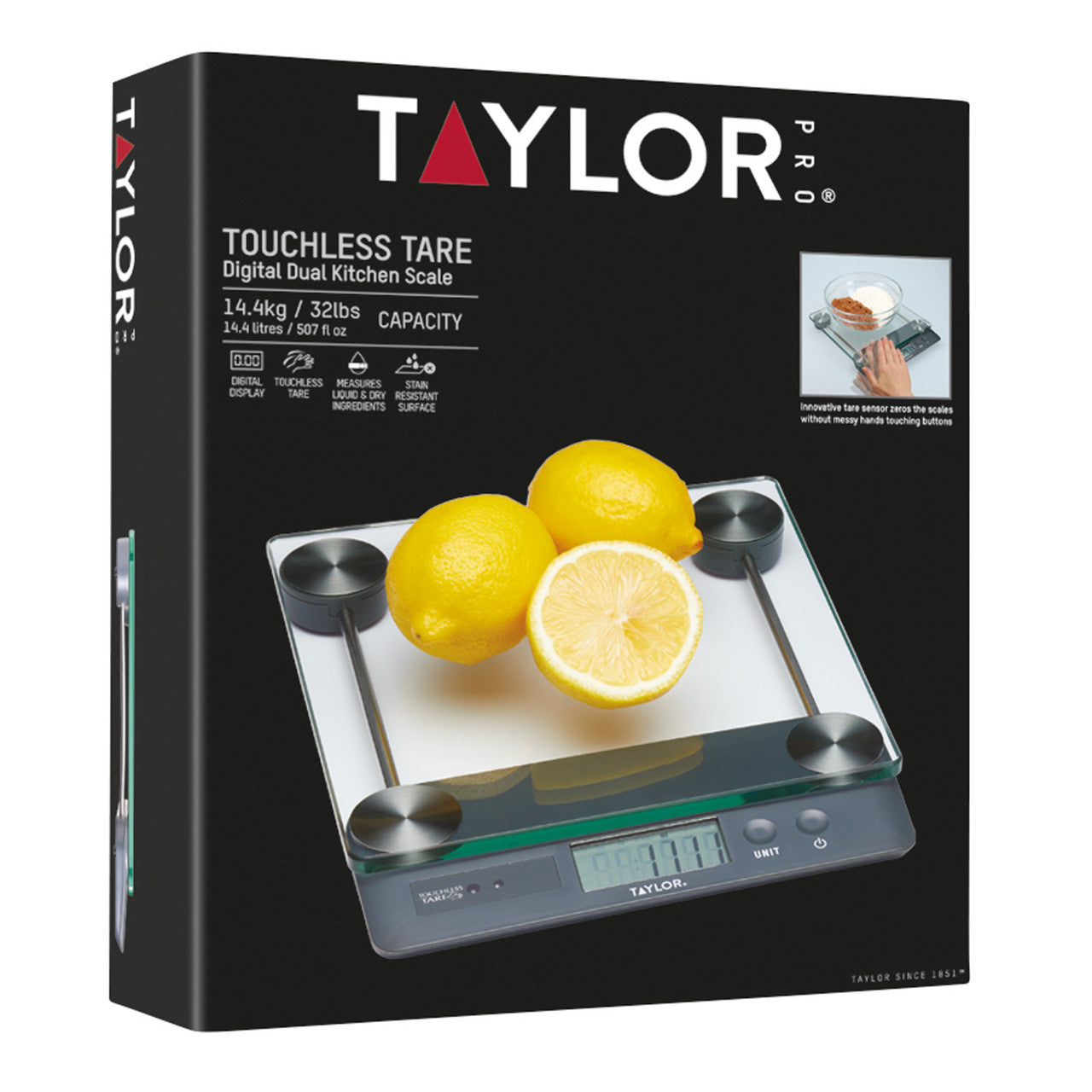 Taylor Pro Touchless Tare Digital Kitchen Scale 14.4kg