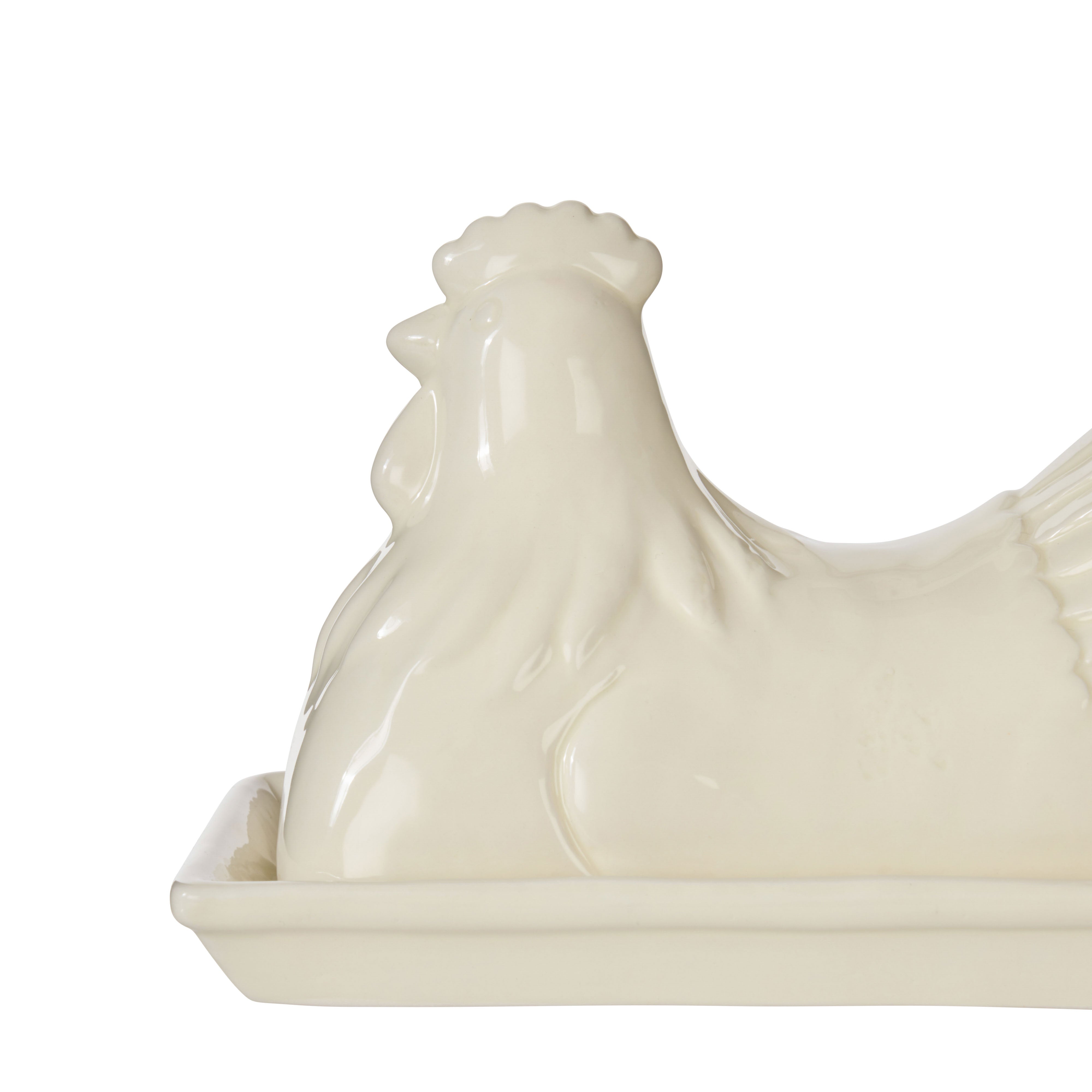 Davis & Waddell Homestead Hen Butter Dish White