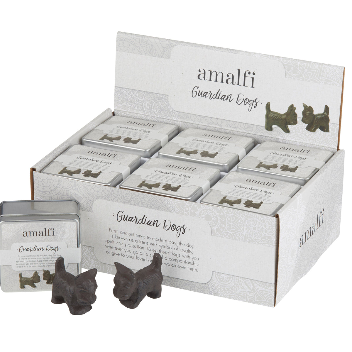 Amalfi Guardian Dogs 2 Piece Set Rustic Brown