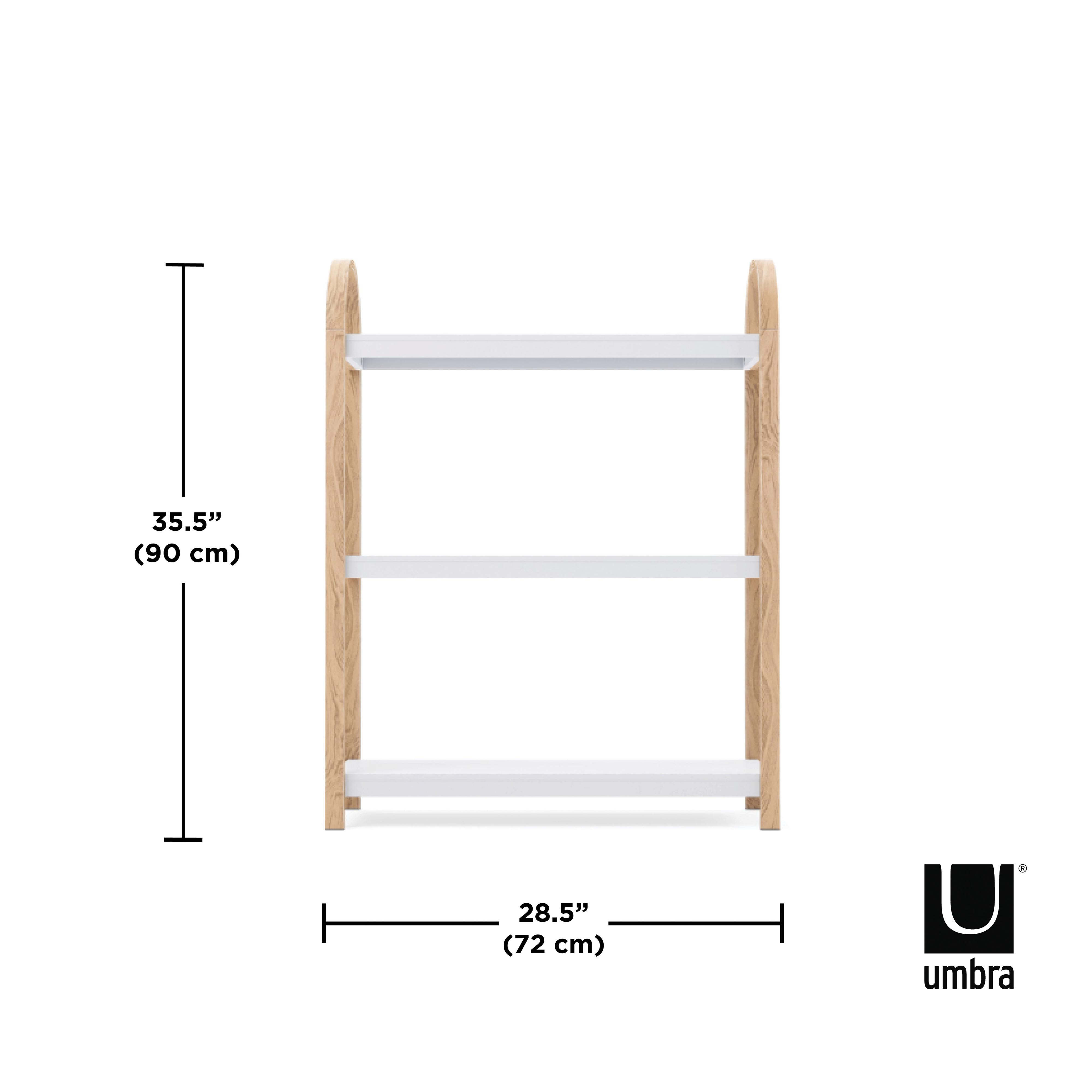 Umbra Bellwood Freestanding Shelf 3 Tier White & Natural