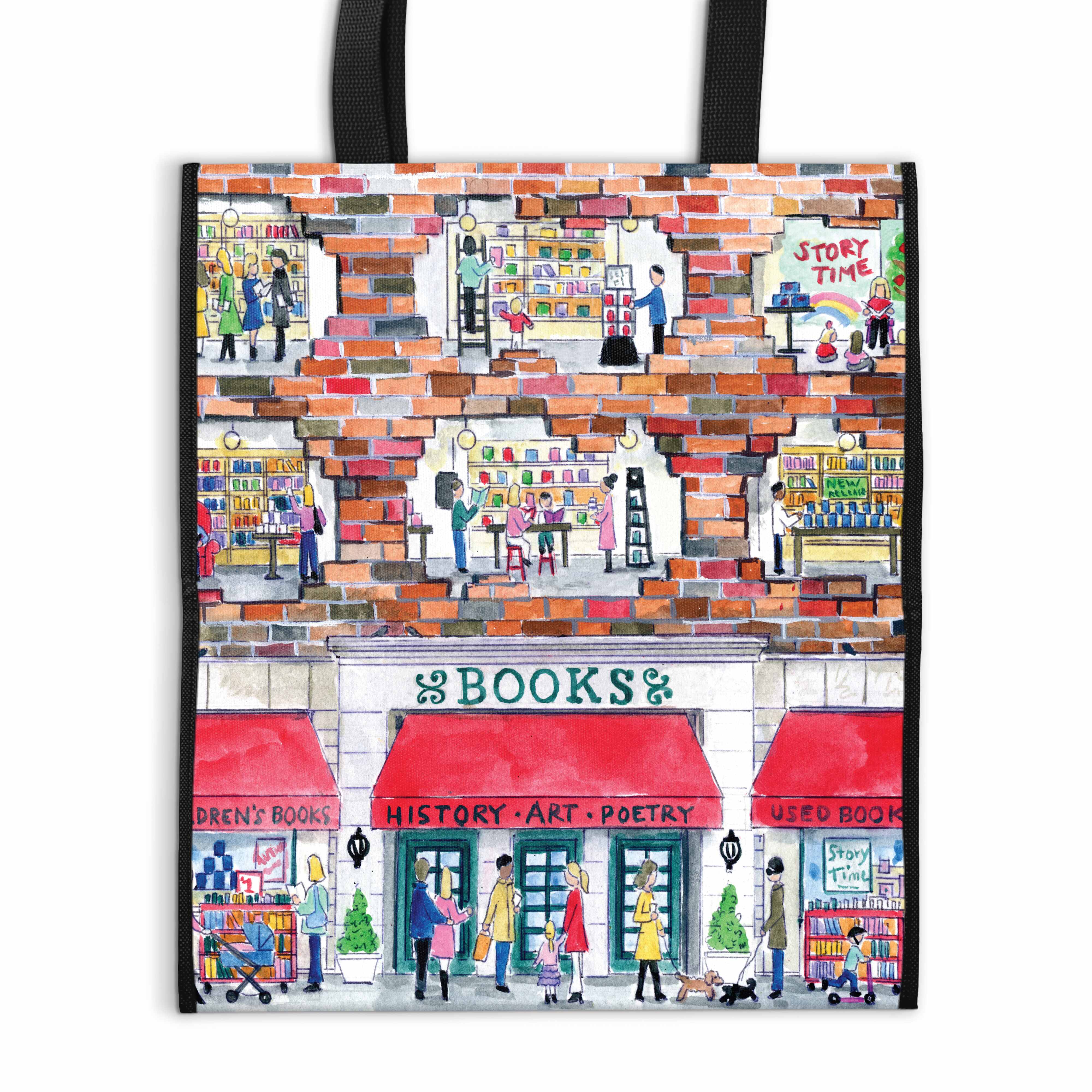 Galison Storrings A Day at the Bookstore Reusable Bag
