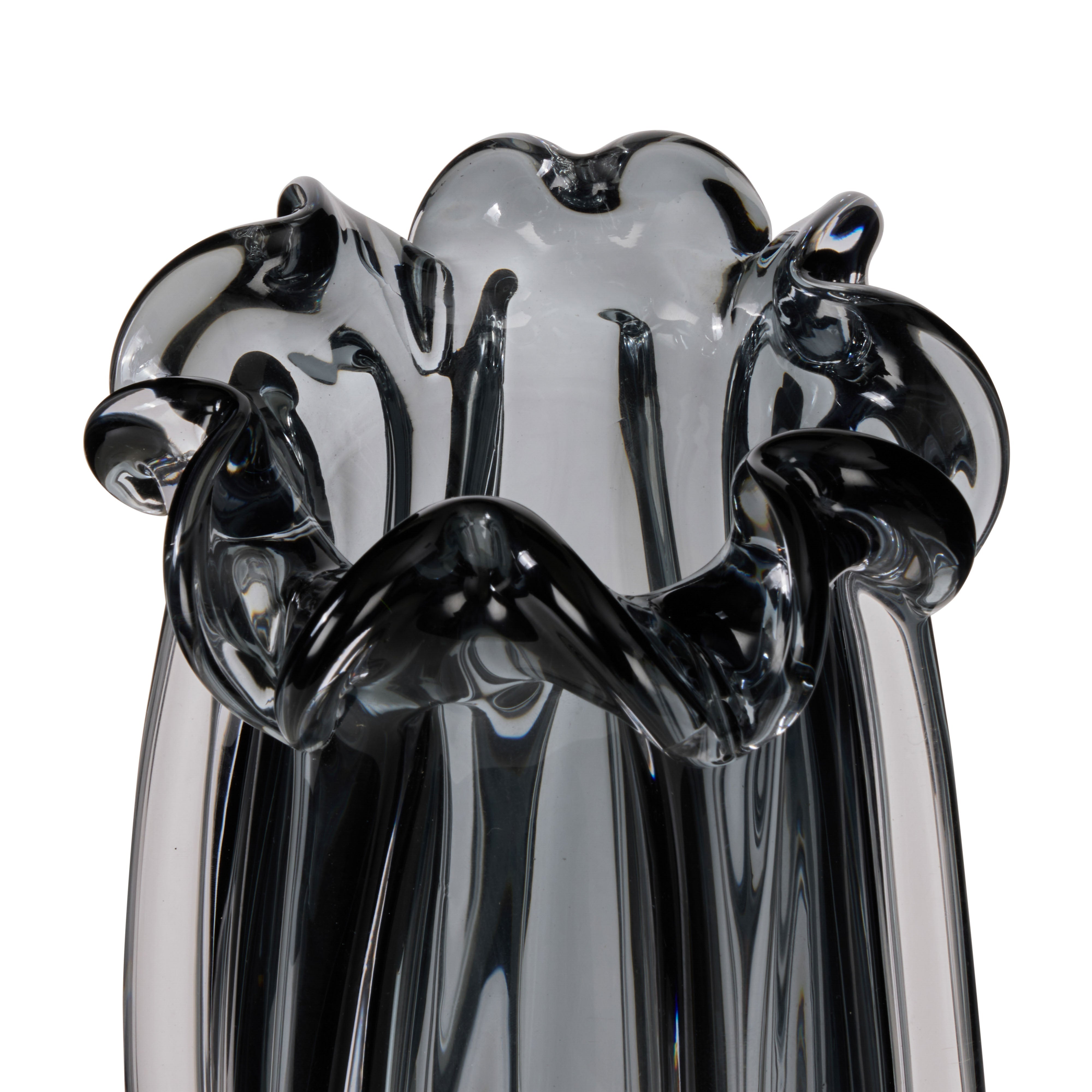 Amalfi Wavy Glass Vase Grey
