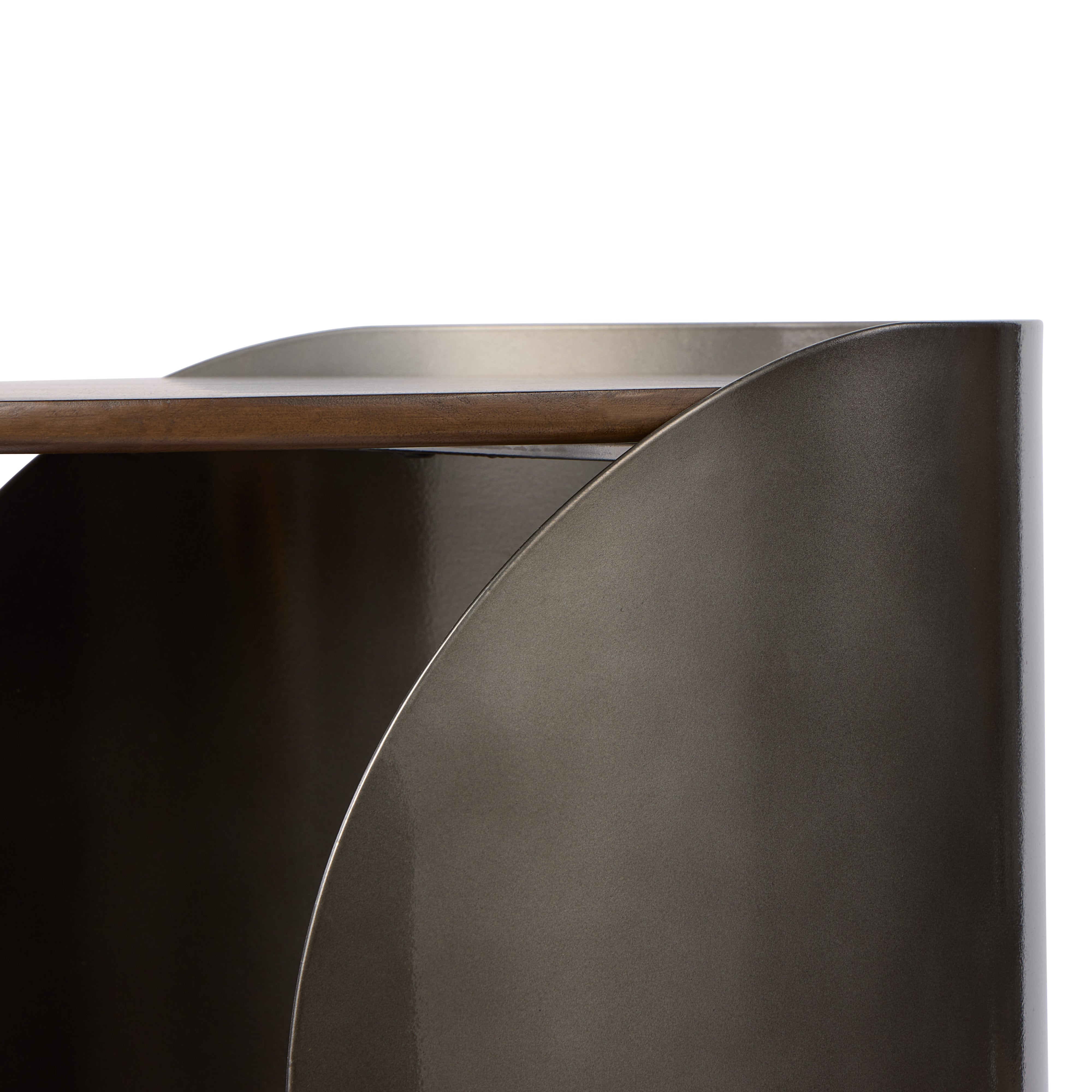 Grand Designs Asher Side Tables 2 Piece Set Gunmetal & Walnut