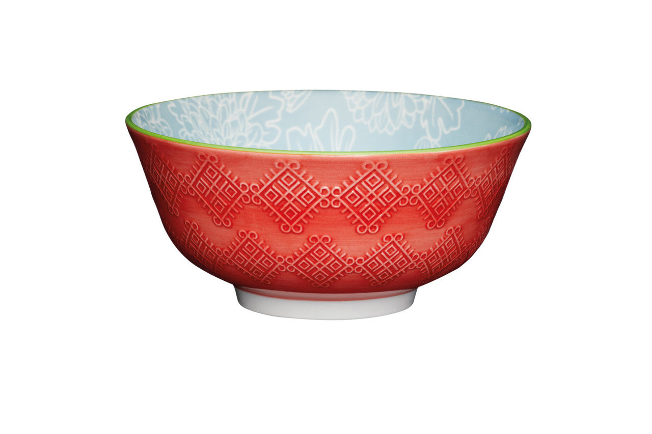 Mikasa Glazed Stoneware Bowl 15.5cm (Grey Floral)