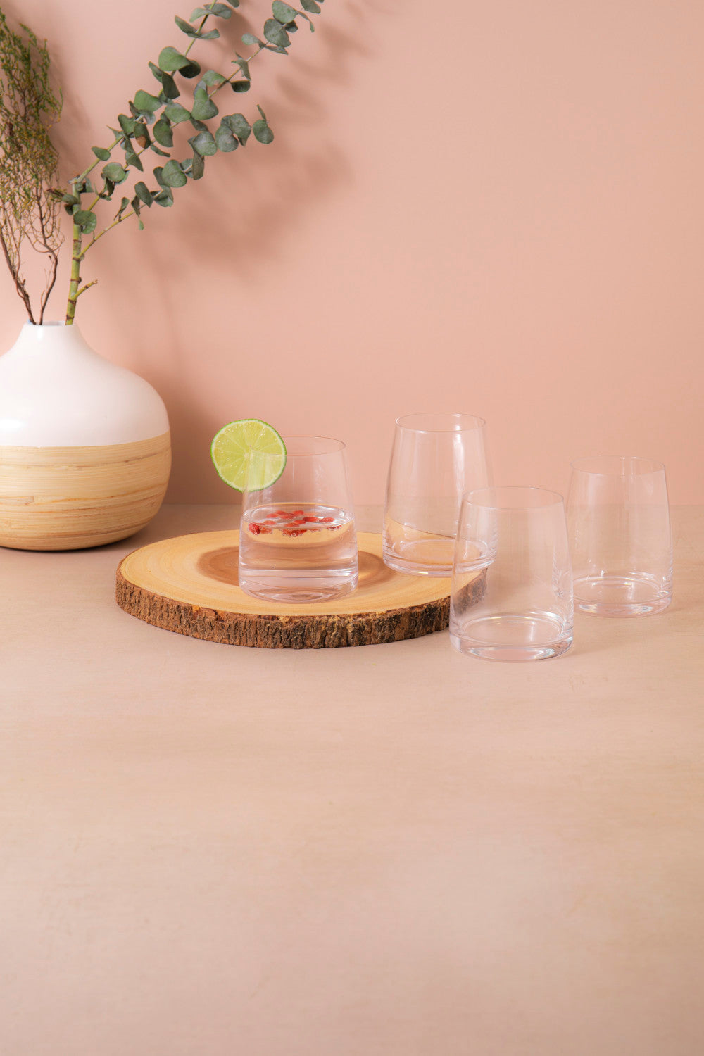 Mikasa Palermo Stemless Wine Glass Set 4 Piece 350ml