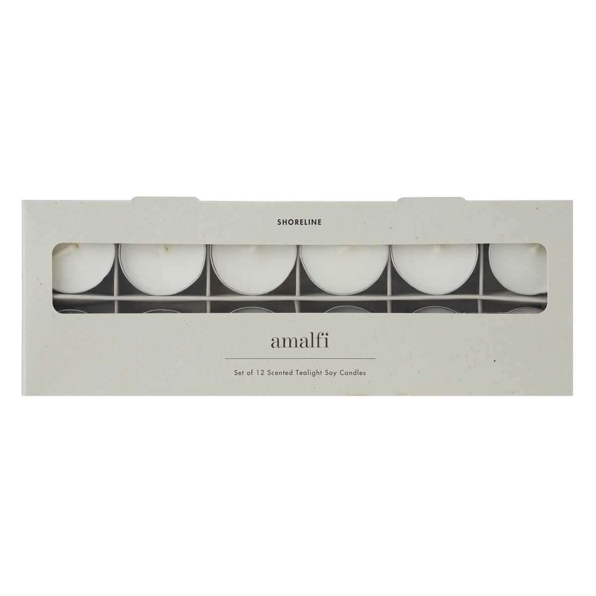 Amalfi Shoreline Scented Tealight Candles 12 Piece Set Taupe