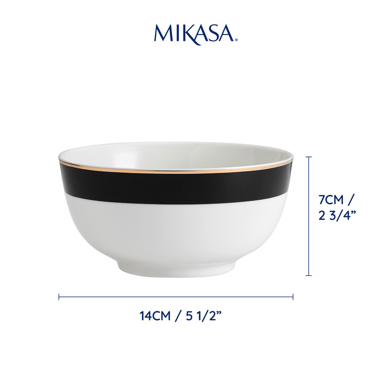 Mikasa Luxe Deco Fine China Cereal Bowl Set 4 Piece 14cm