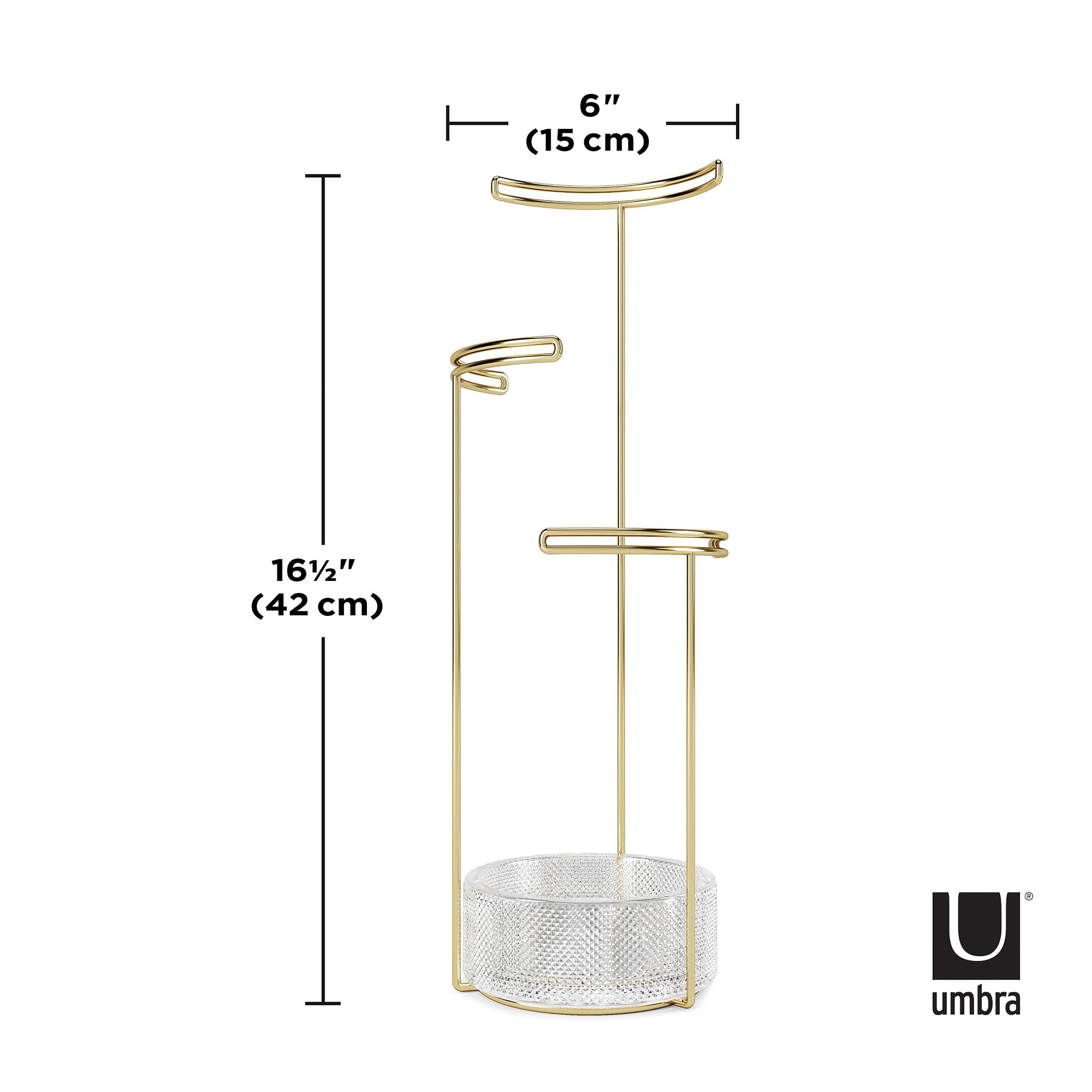 Umbra Tesora Jewellery Stand Glass & Brass