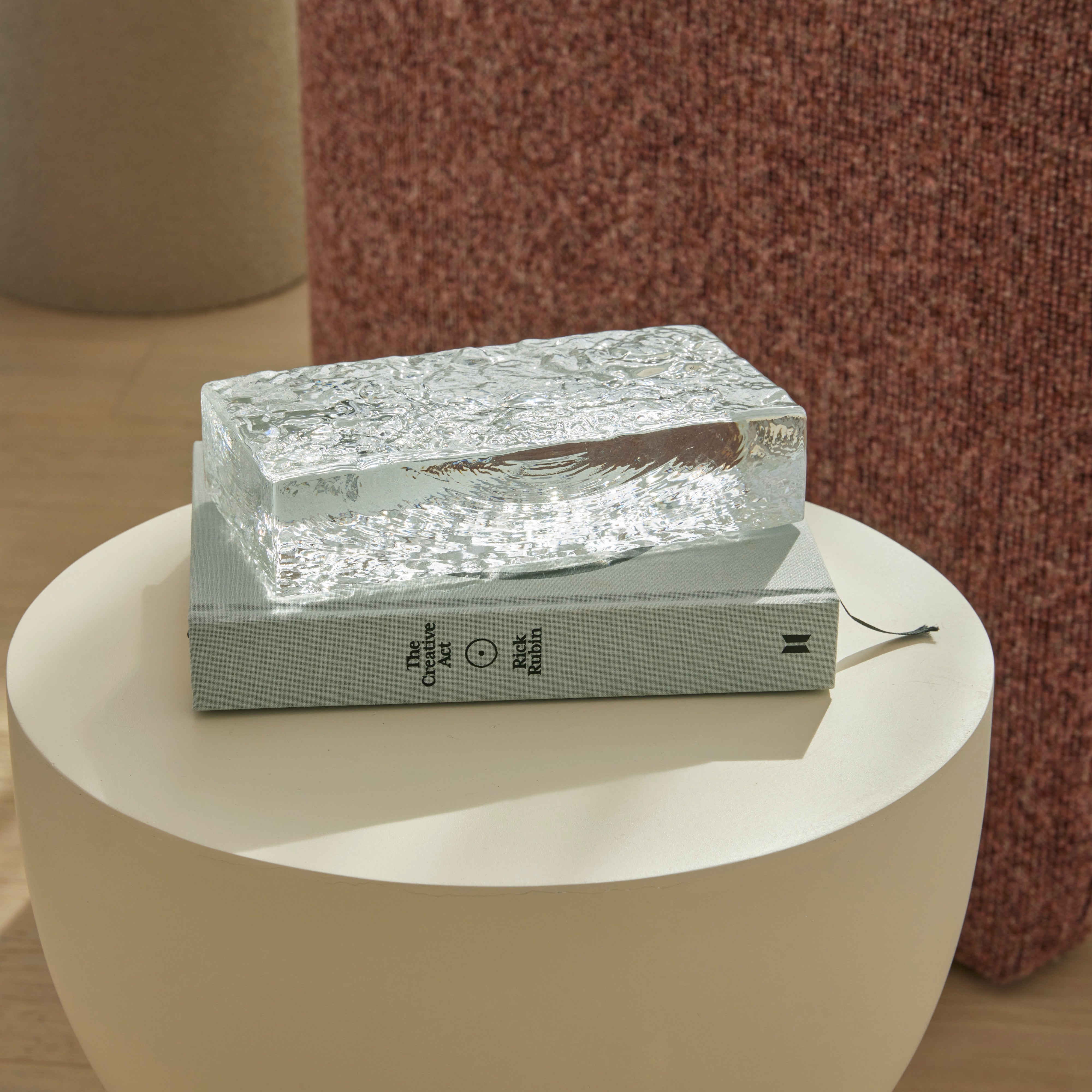 Amalfi Bernard Glass Brick Sculpture Rippled