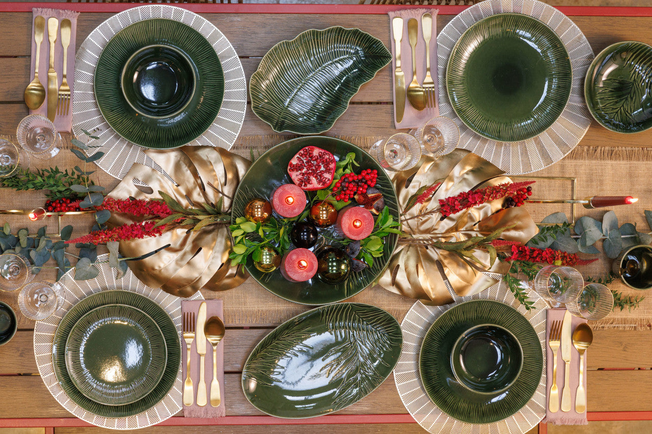 Mikasa Jardin Stoneware Oval Serving Platter 36cm (Green)