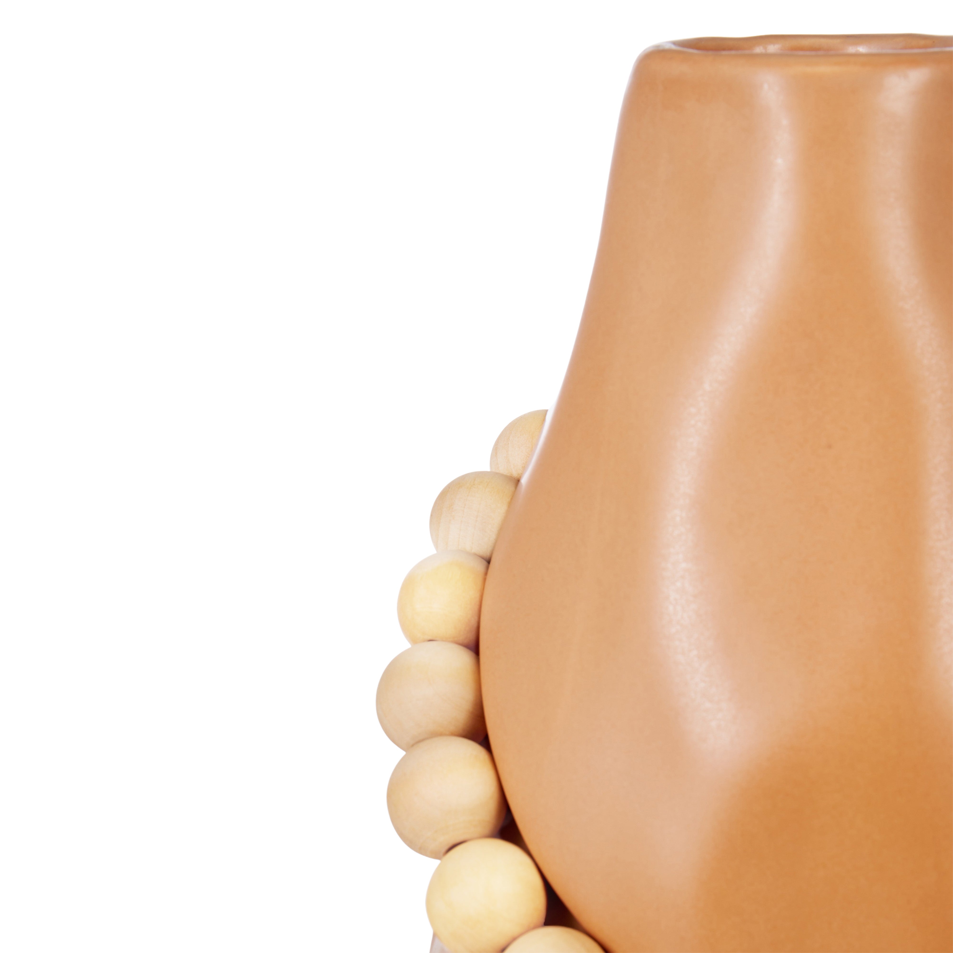 Amalfi Lorna Ceramic Vase With Wood Terracotta