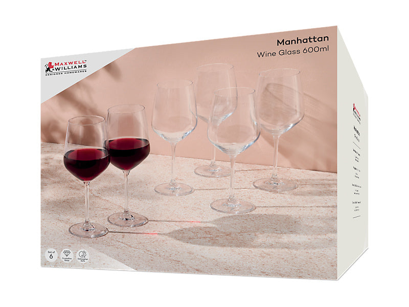 Maxwell & Williams Manhattan Wine Glass Clear 515ml 6 Piece