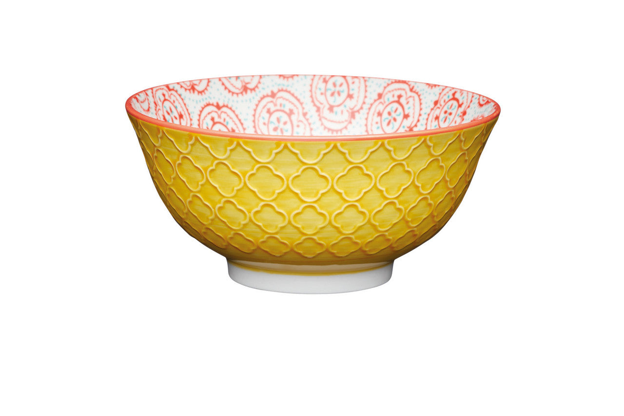 Mikasa Glazed Stoneware Bowl 15.5cm (Yellow Floral)
