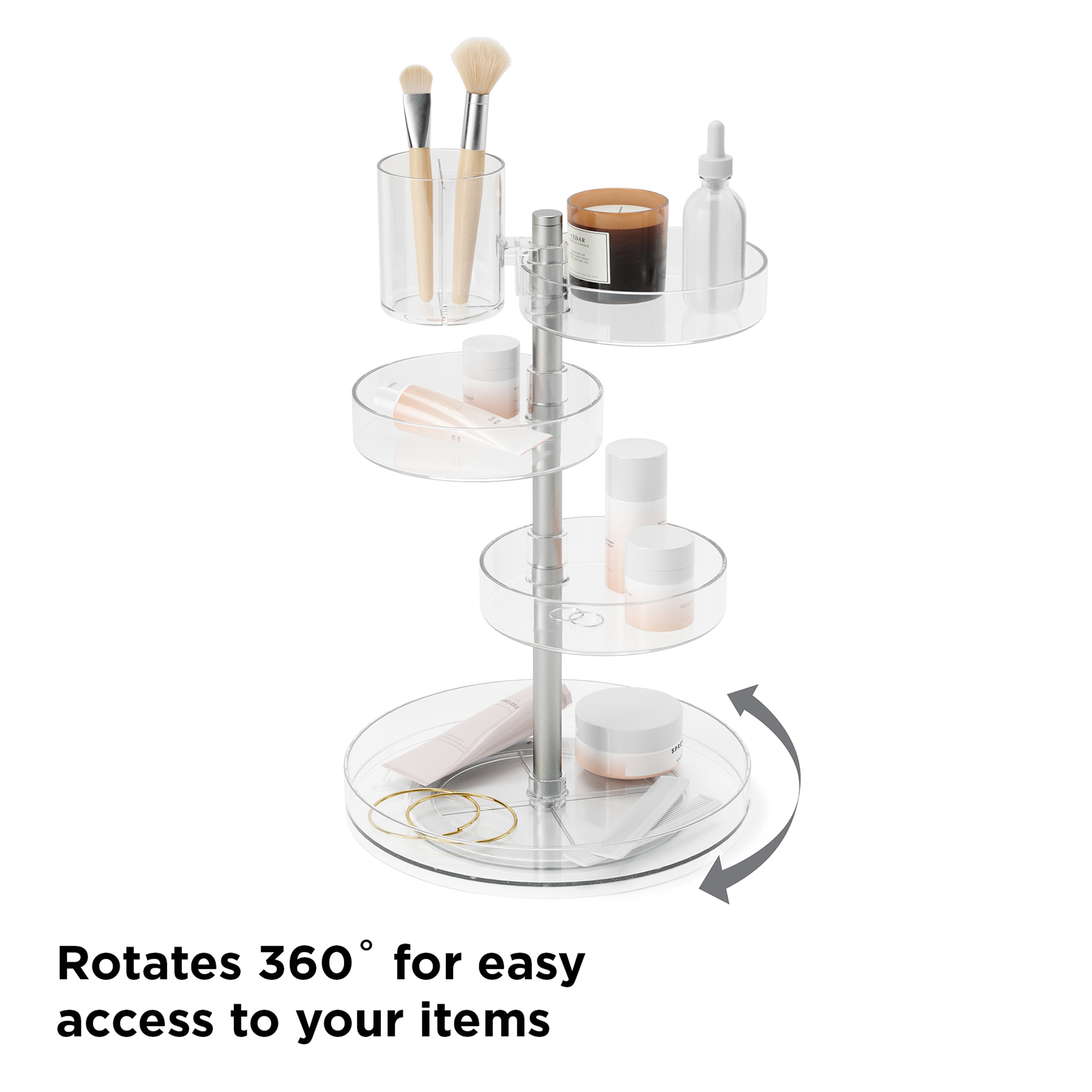 Umbra Pirouette Organizer Clear & Nickel