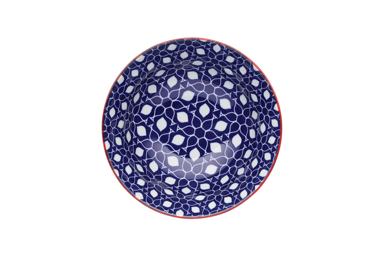Mikasa Glazed Stoneware Bowl 15.5cm (Blue Floral)