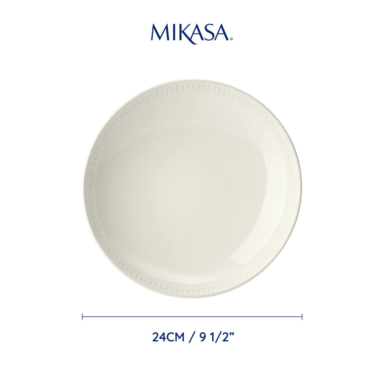 Mikasa Cranborne Stoneware Pasta Bowl Set 4 Piece 24cm (Cream)
