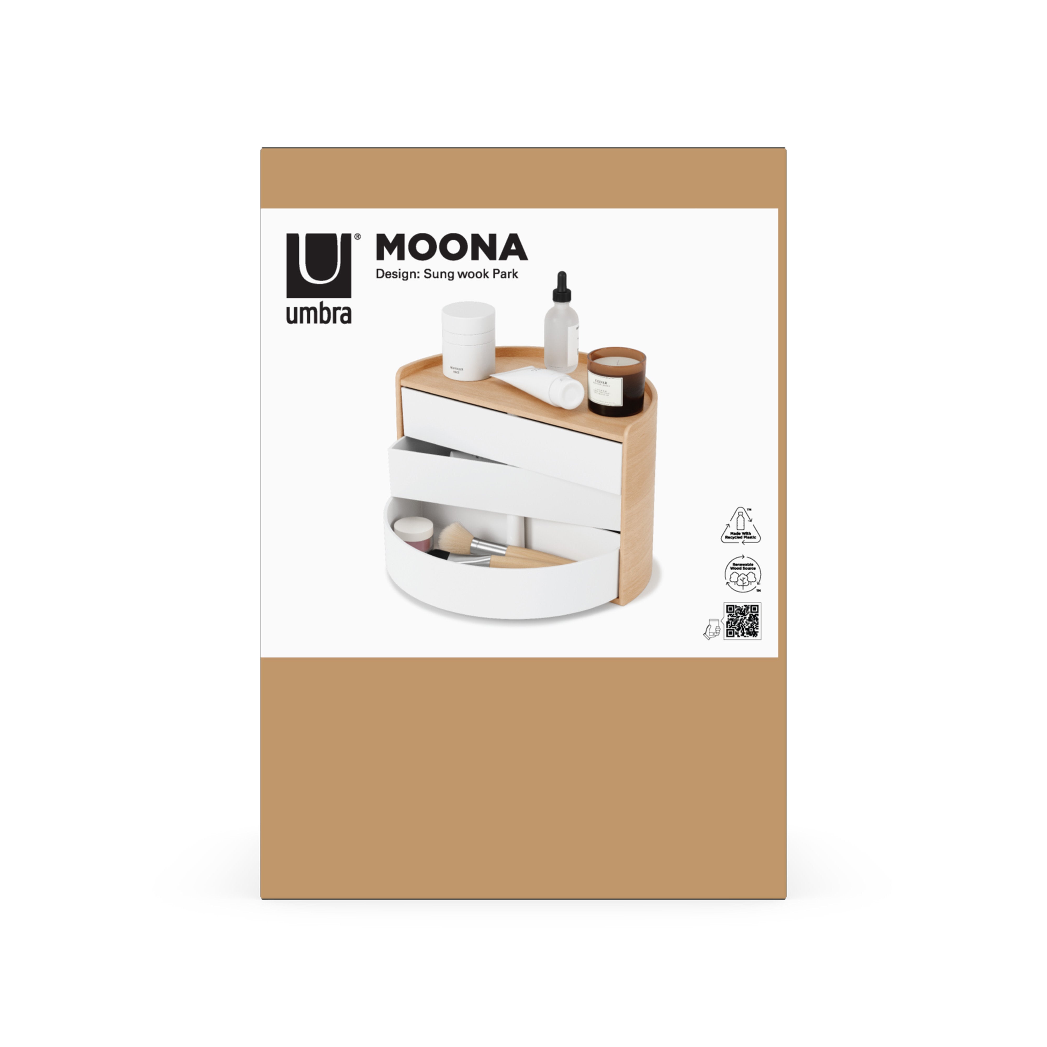 Umbra Moona Storage Box White & Natural