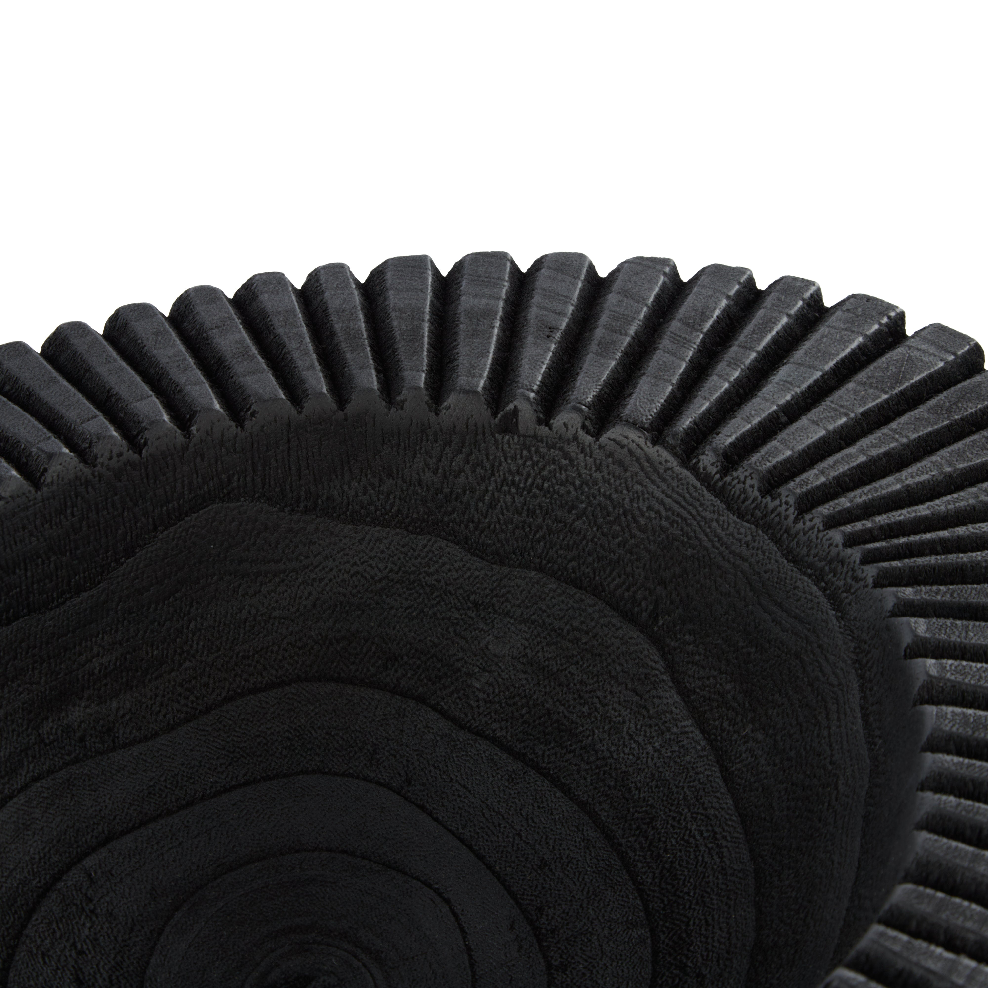 Amalfi Picton Ribbed Timber Bowl Black