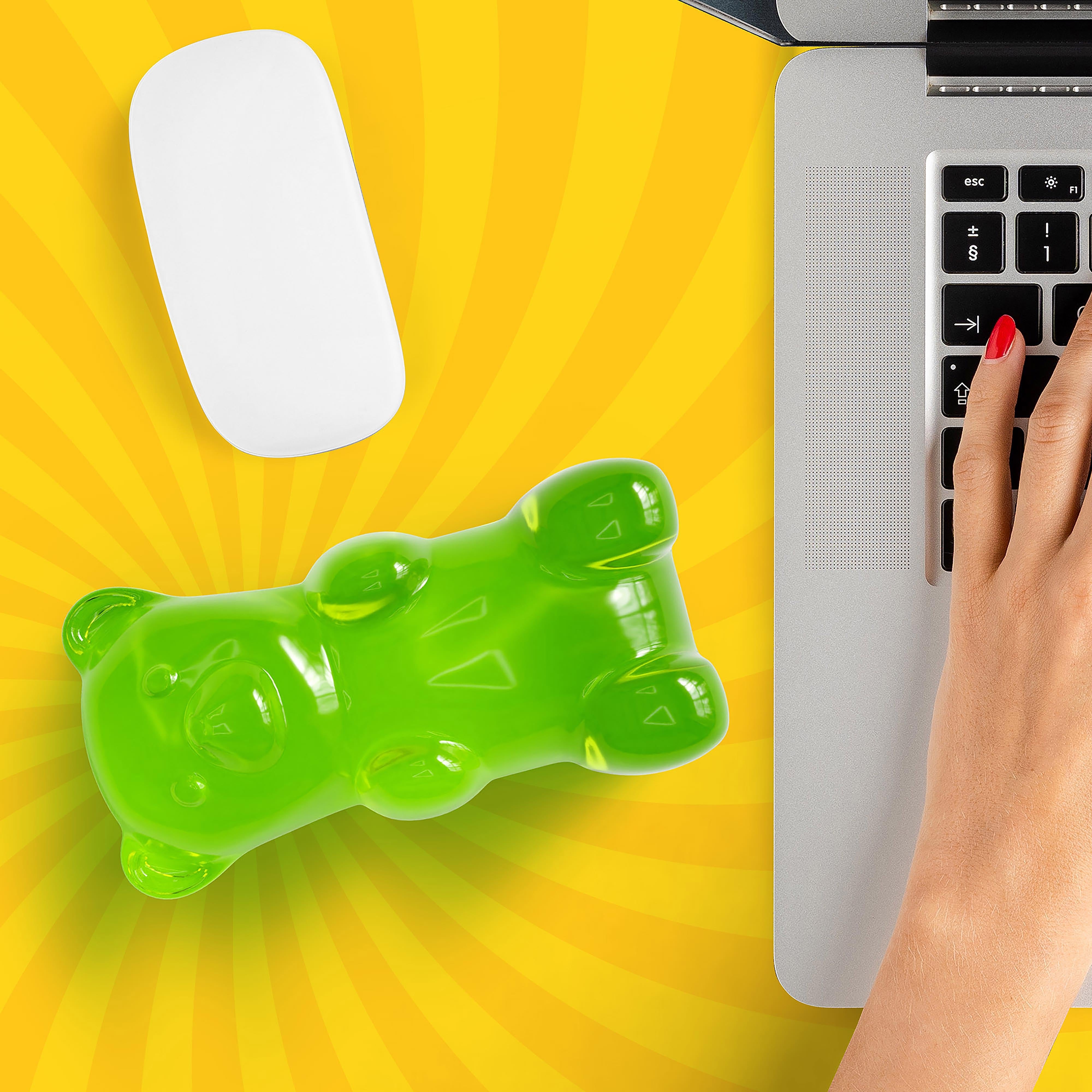 Mustard Gummy Bear Mouse Rest Green