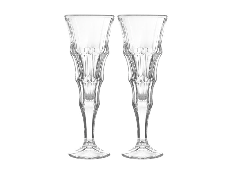 Maxwell & Williams Cocktail & Co Mixologist Champagne Flute Linear Clear 180ml 2 Piece